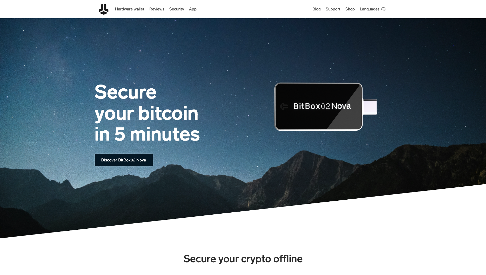 Screenshot of the BitBox website