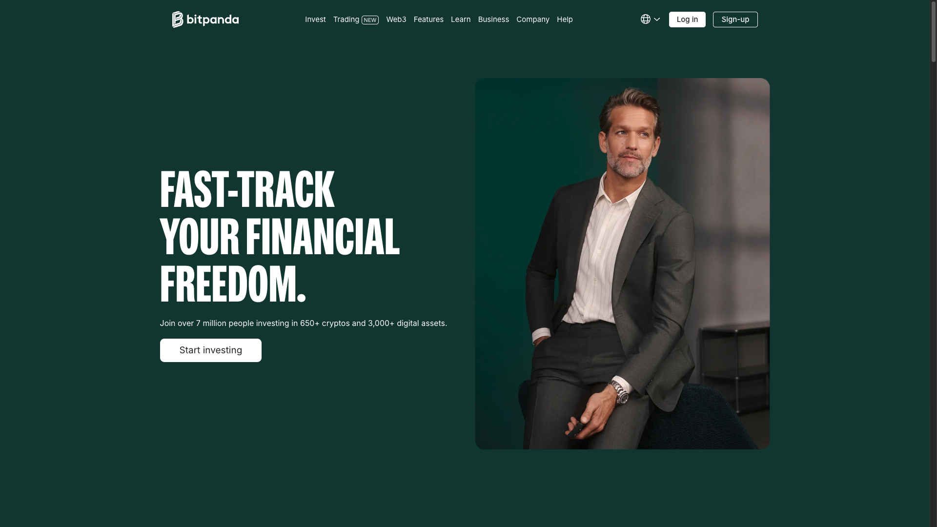 Screenshot of the Bitpanda website