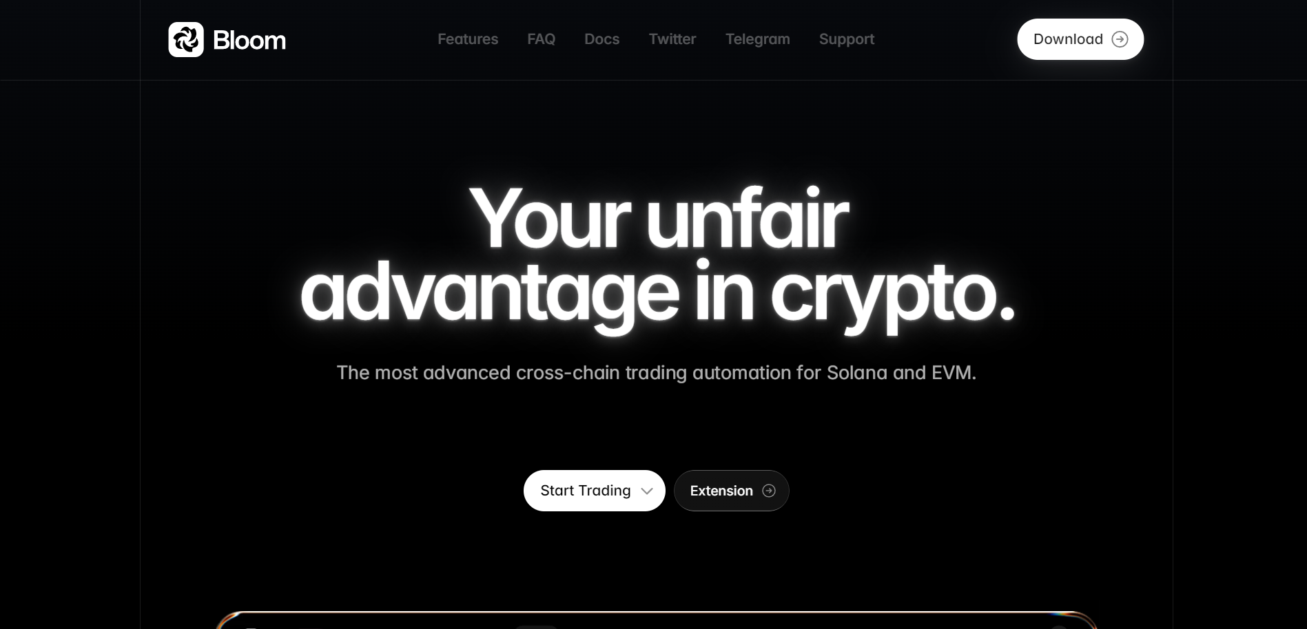 Screenshot of the Bloom website