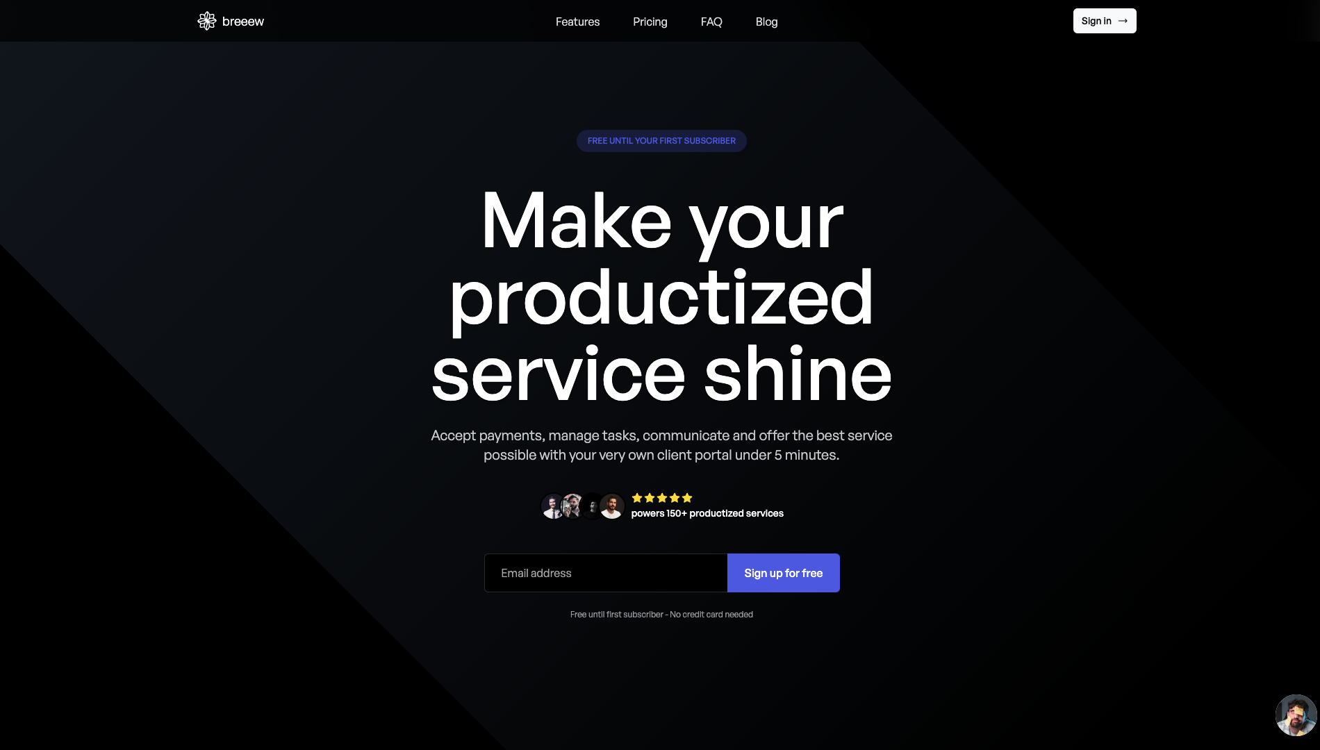 Screenshot of the Breeew website