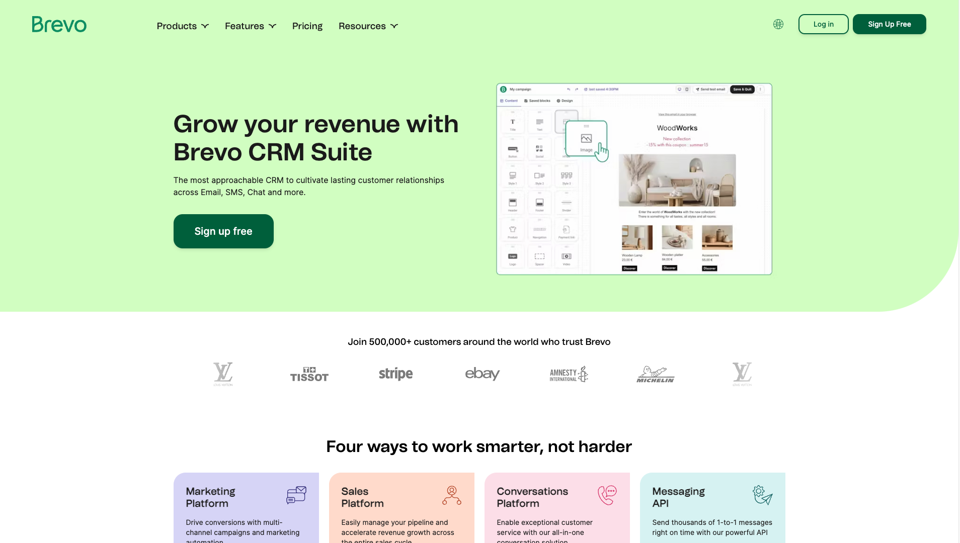 Screenshot of the Brevo website