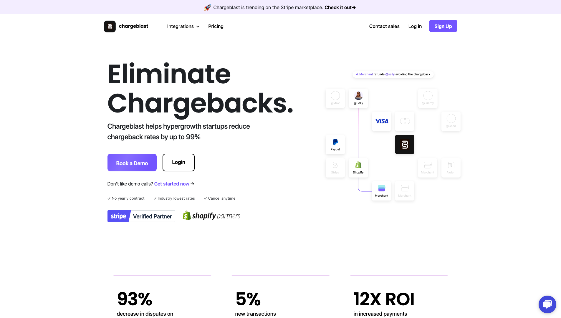 Screenshot of Chargeblast Homepage