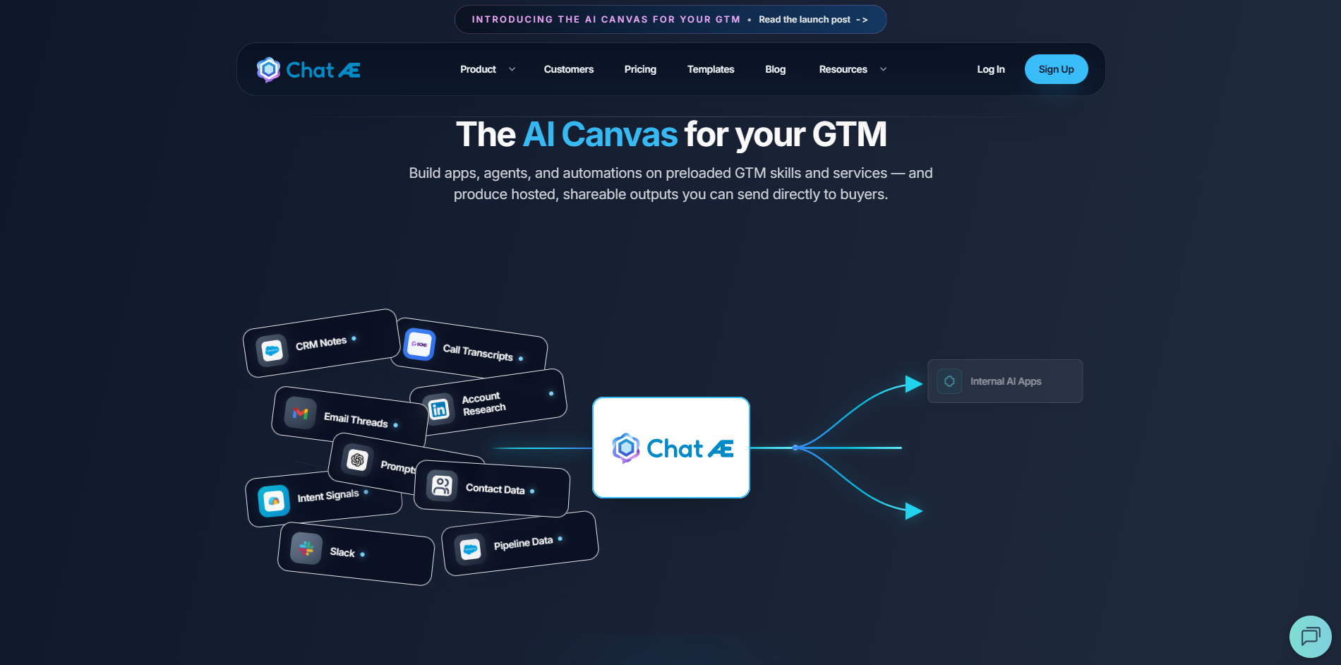 Screenshot of the ChatAE website