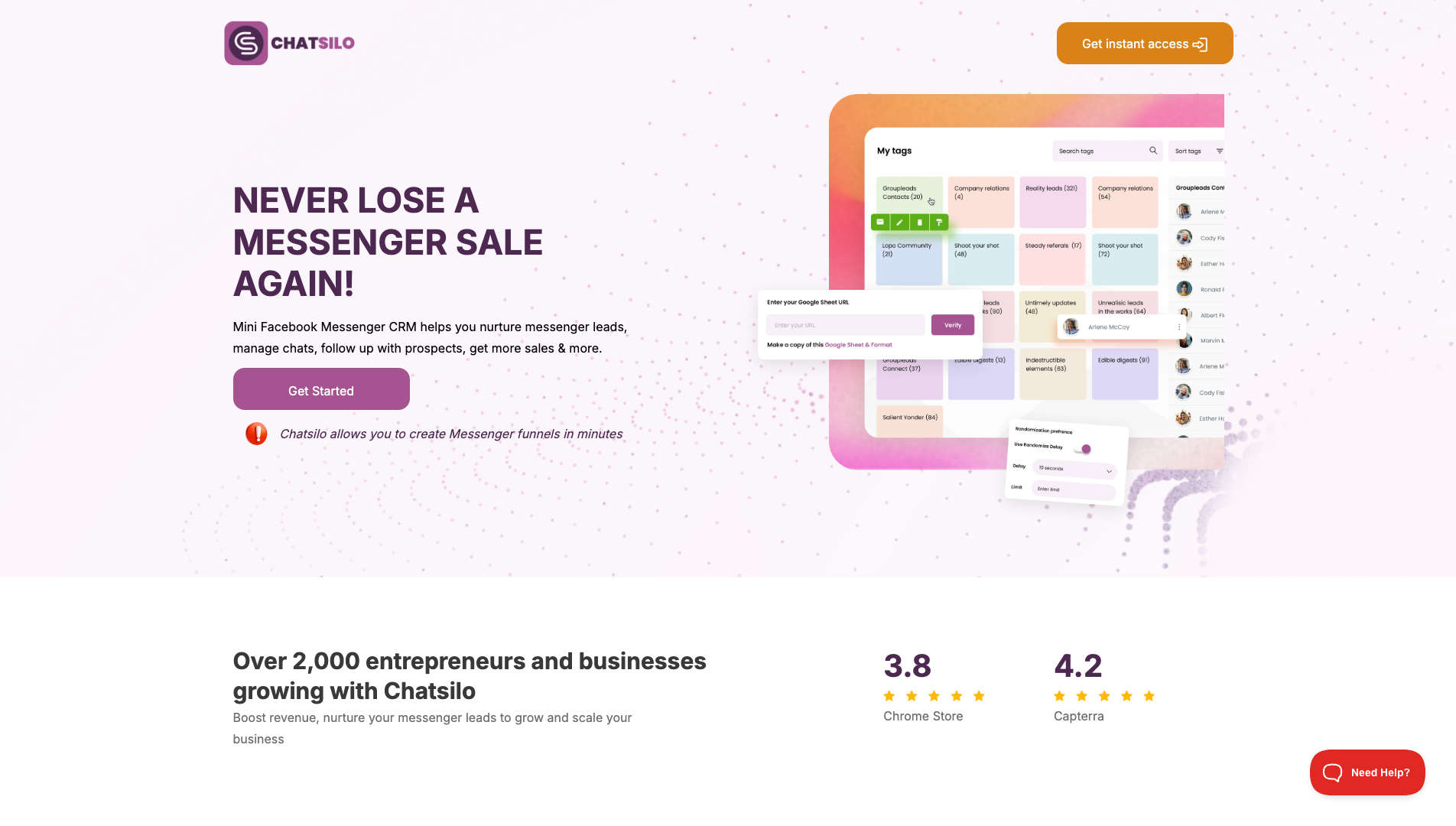 Screenshot of the Chatsilo website