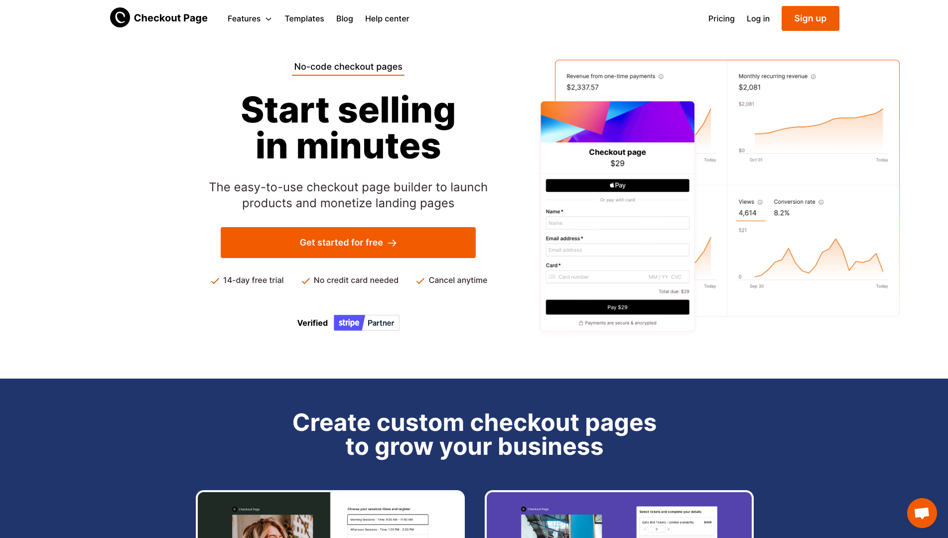 Screenshot of the Checkout Page website