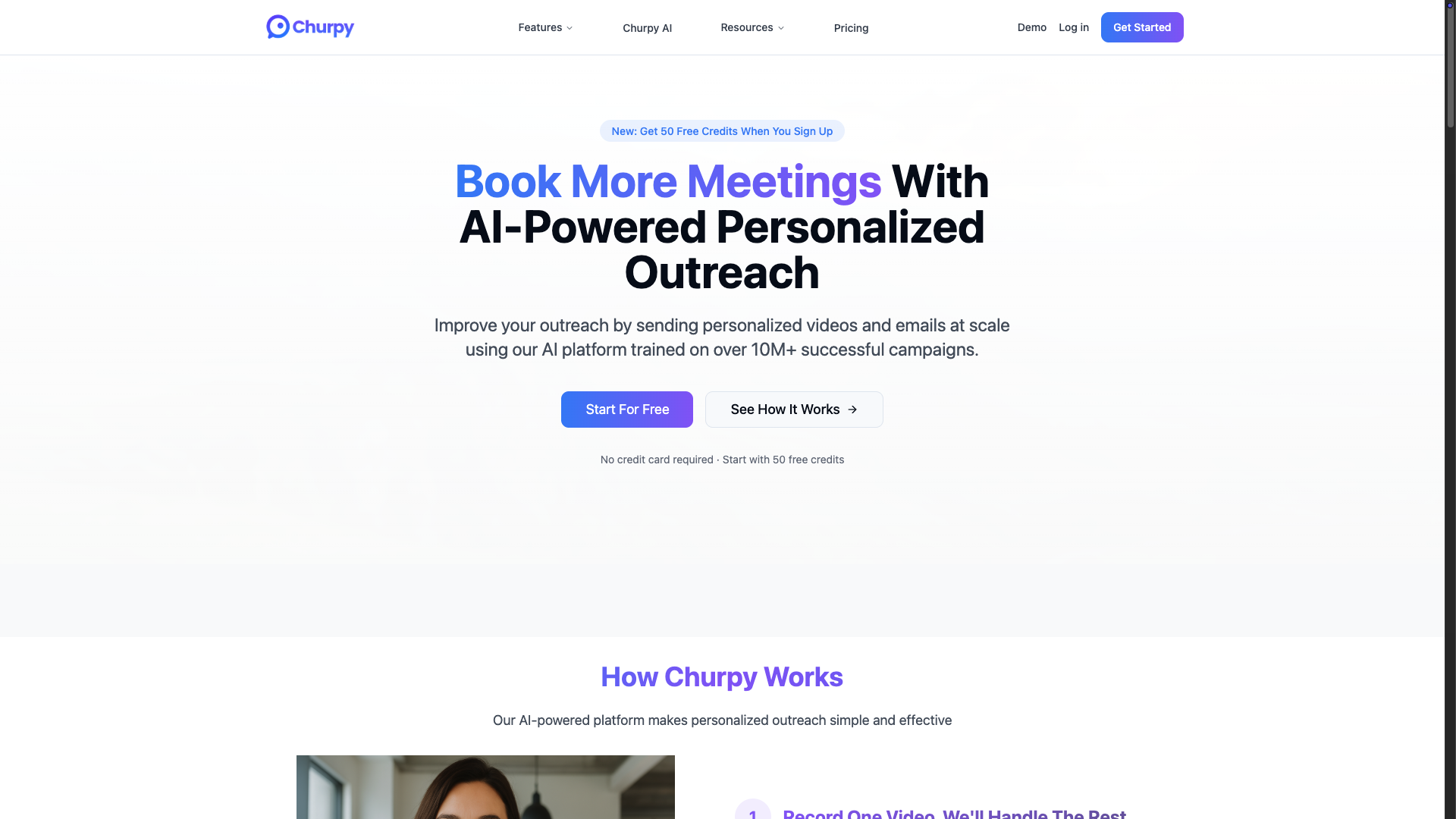 Screenshot of the Churpy website