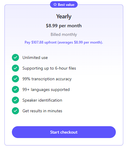 Yearly Billing