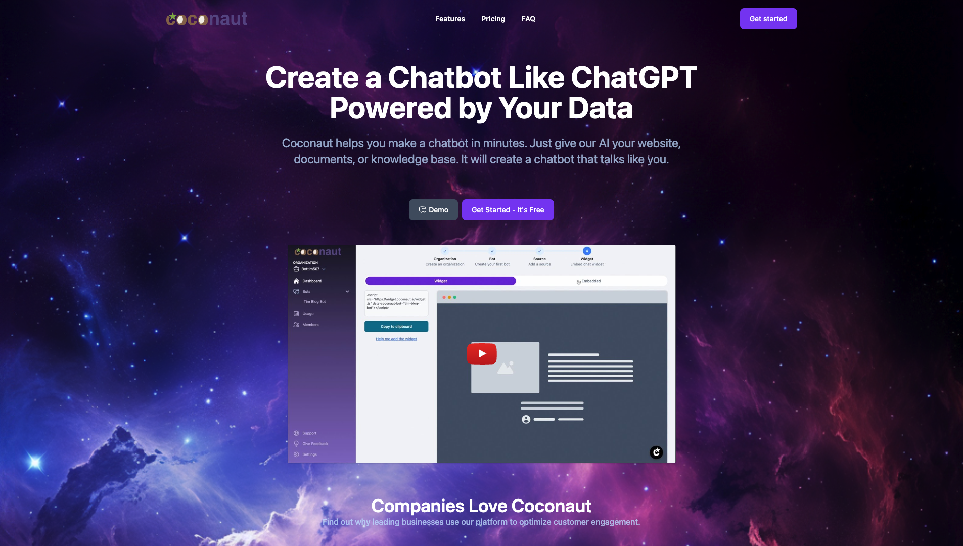 Screenshot of the Coconaut website