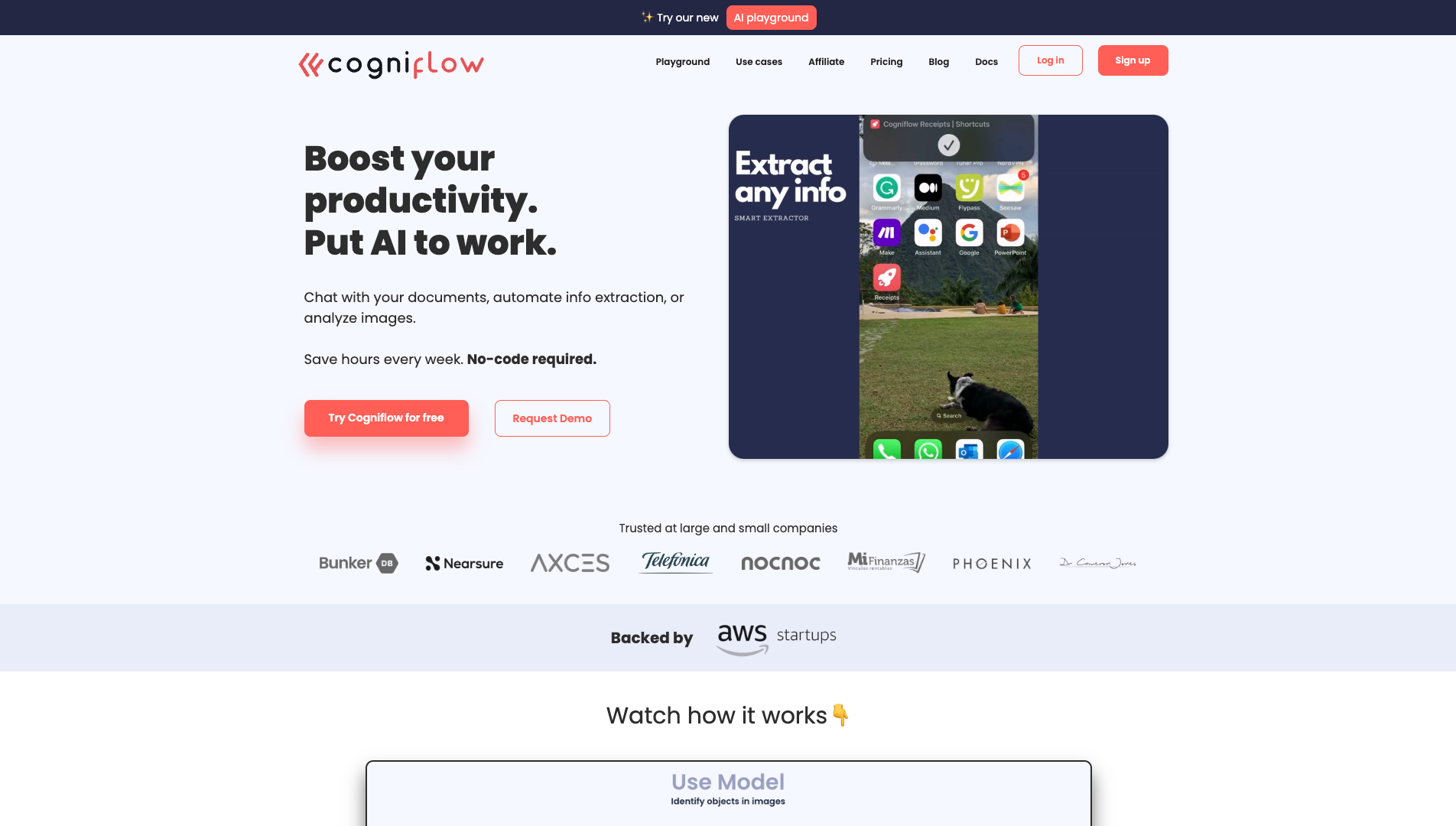 Screenshot of the Cogniflow website