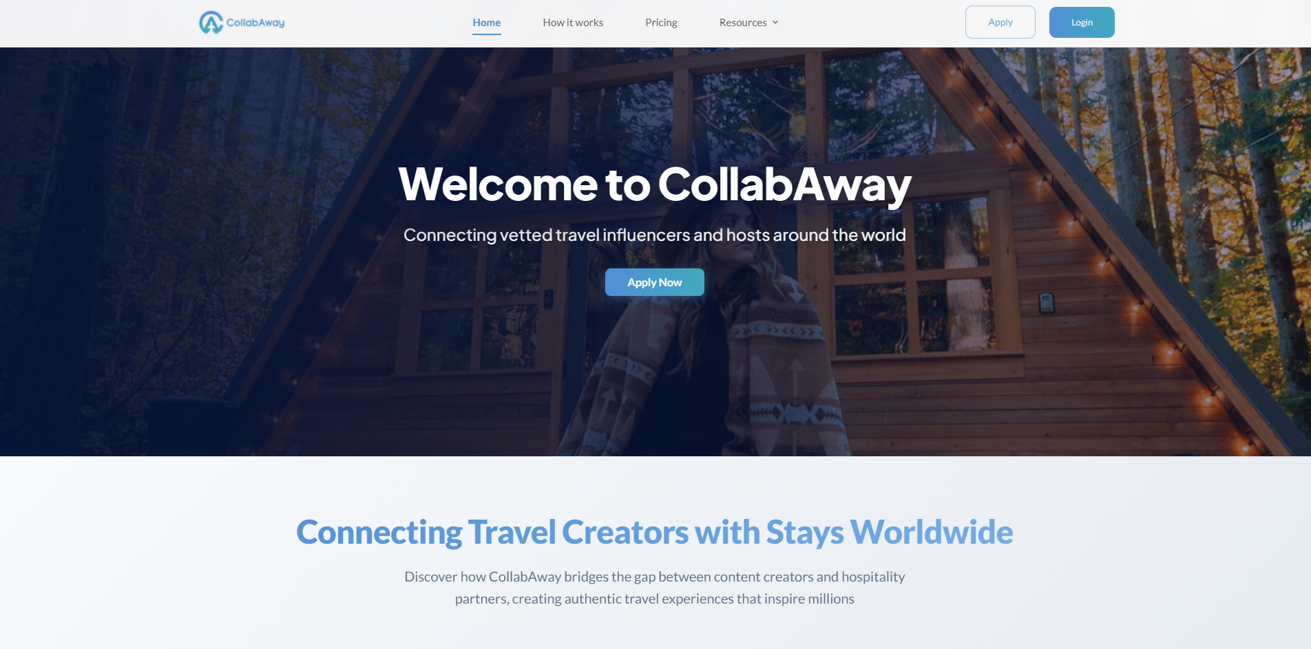 Screenshot of the CollabAway website