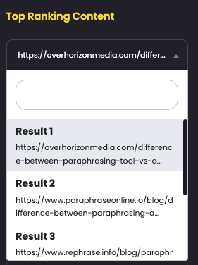 Compare Top Ranking Content