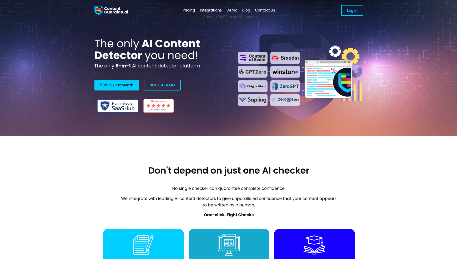 Screenshot of the ContentGuardian website