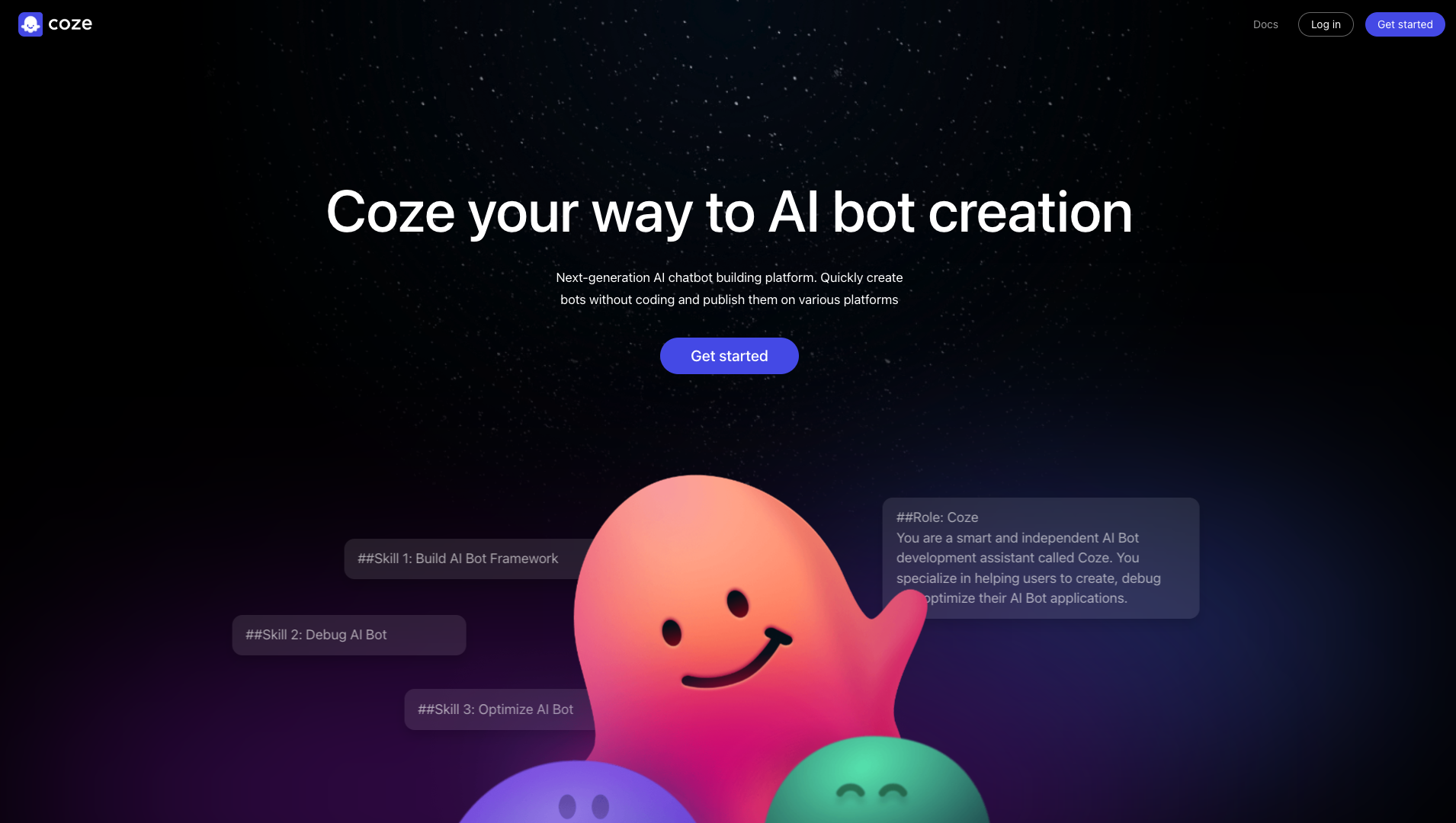 Screenshot of the Coze website