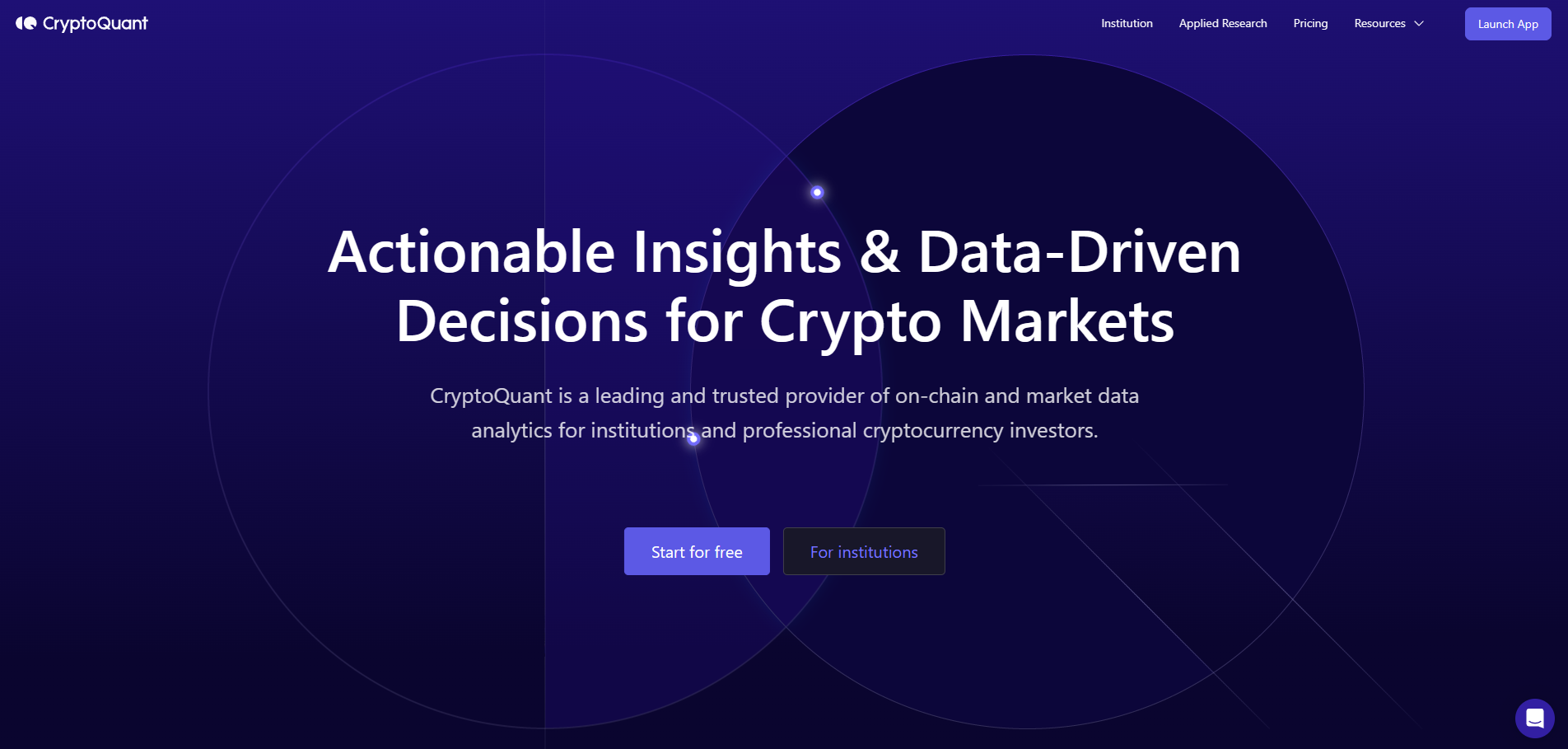 Screenshot of the CryptoQuant website