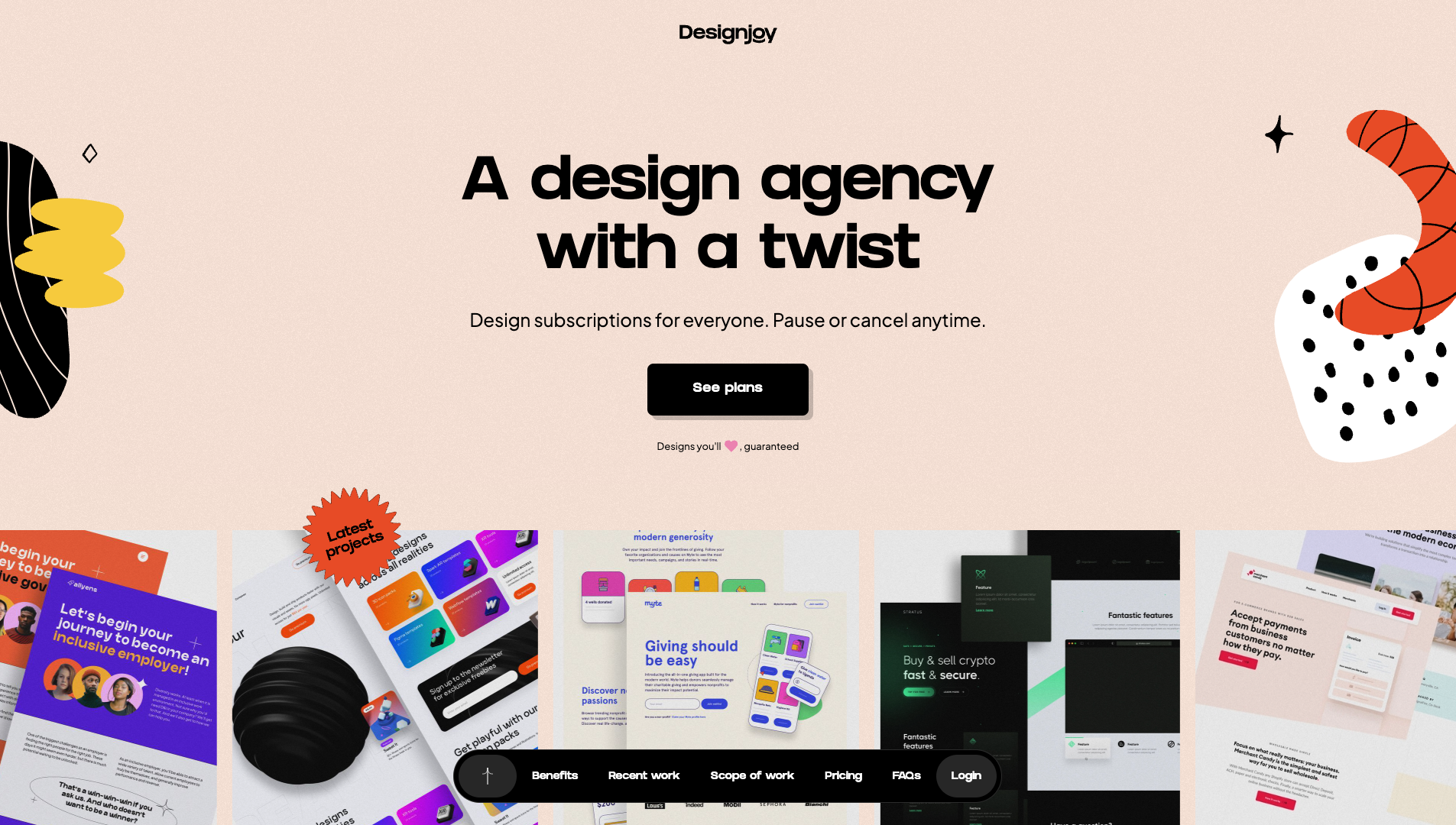 Screenshot of the DesignJoy website