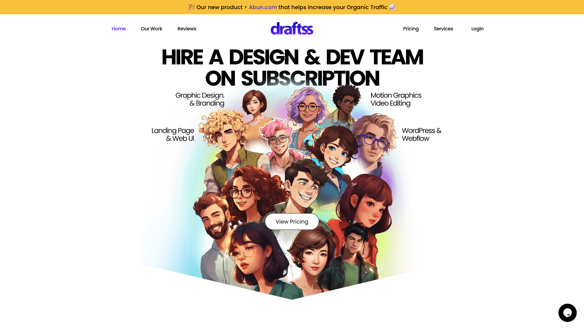 Screenshot of Draftss Homepage