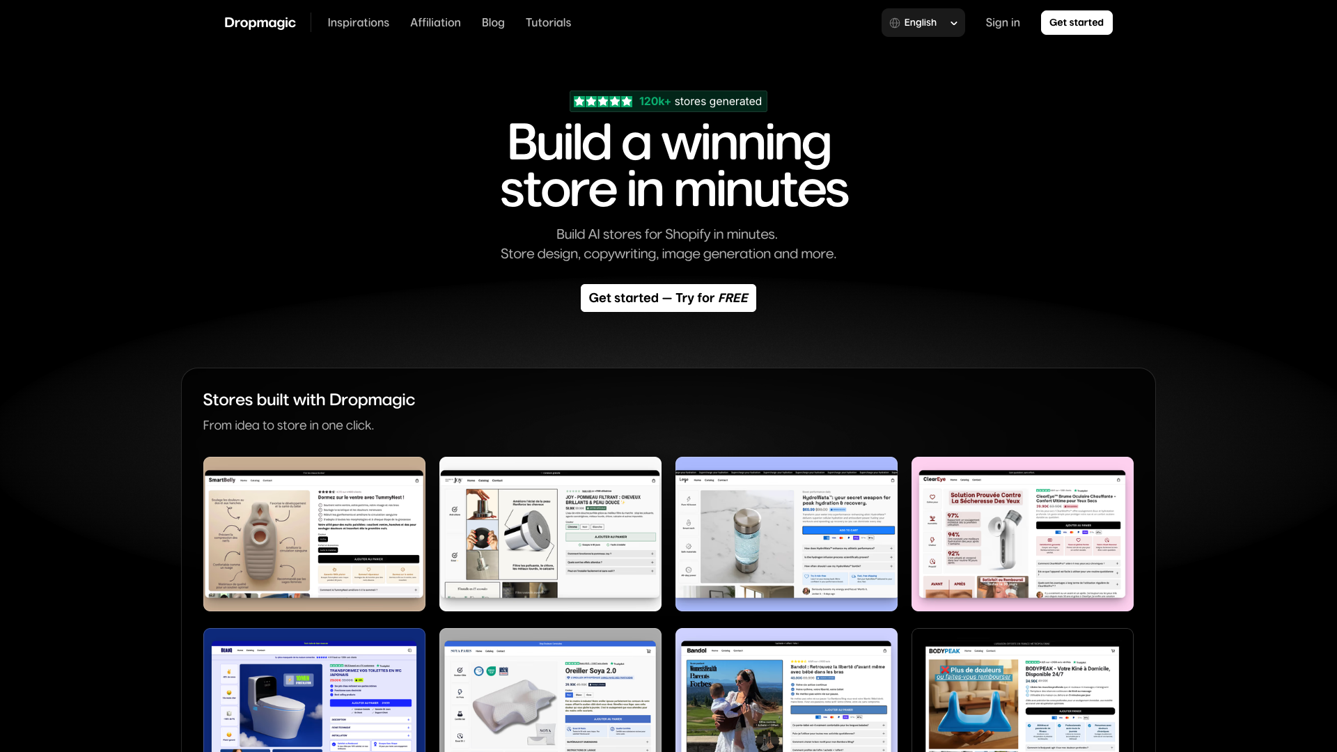 Screenshot of the Dropgmagic website