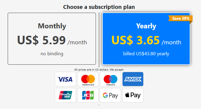Yearly Billing