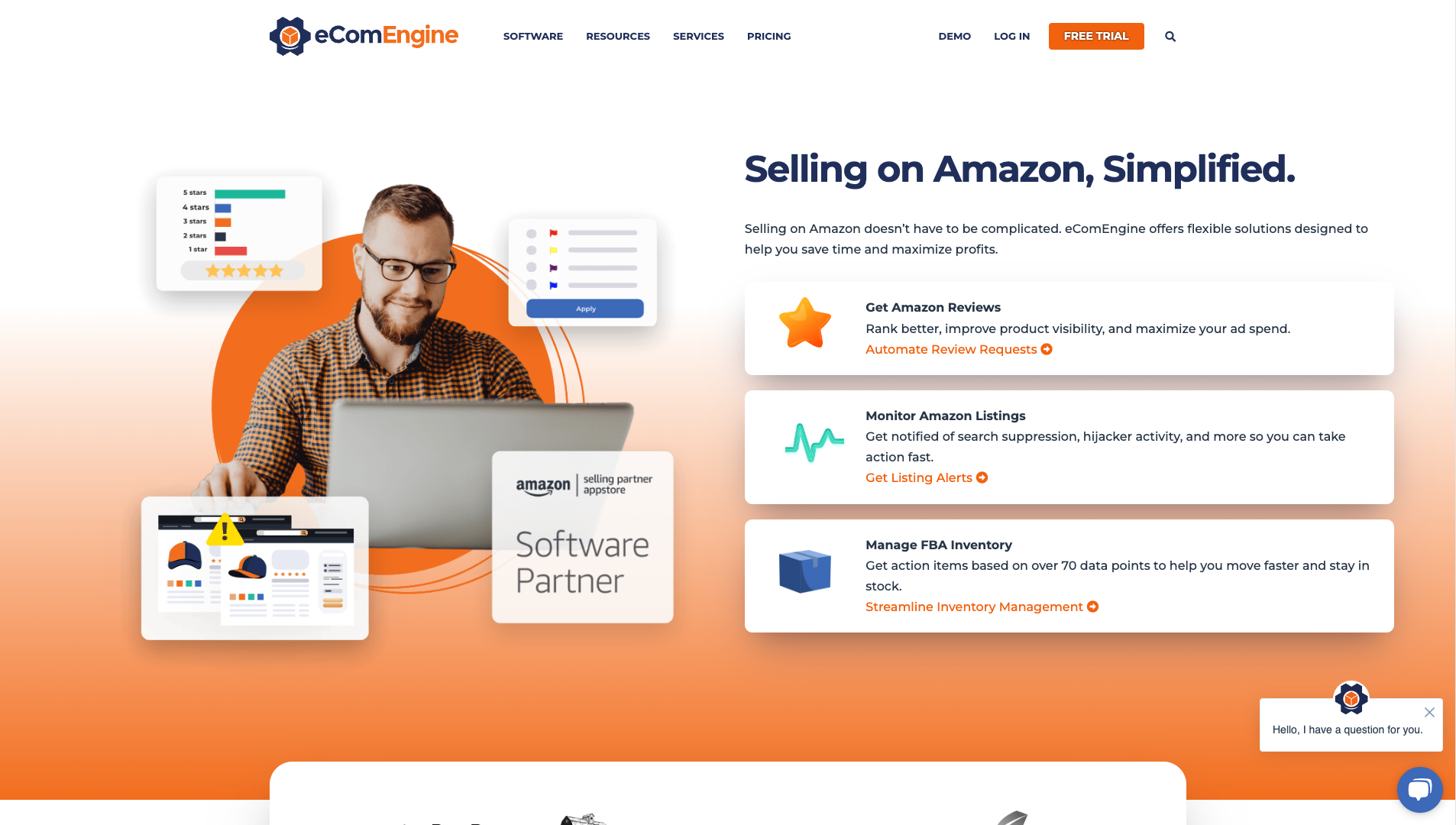 Screenshot of the eComEngine website