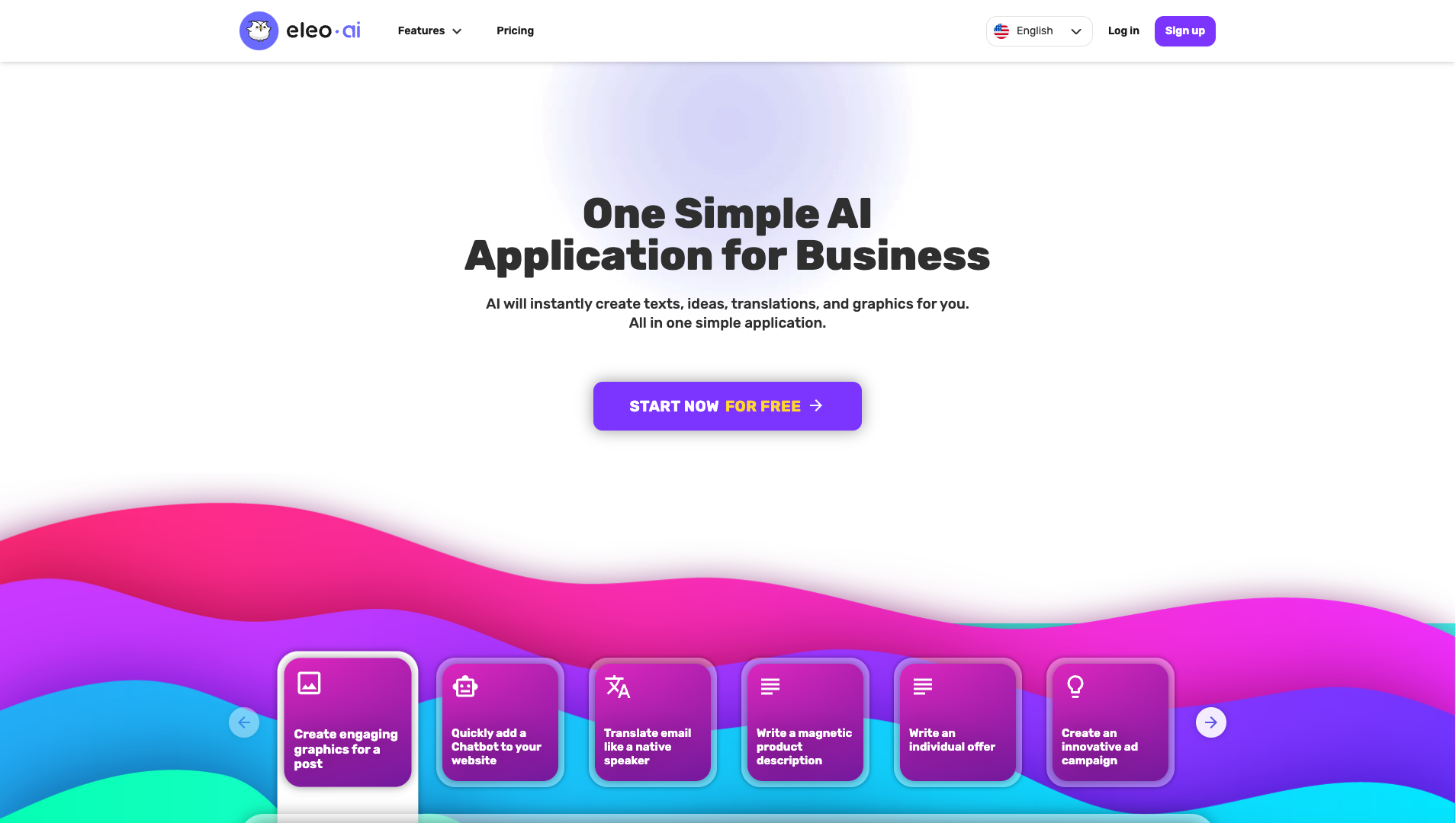 Screenshot of the Eleo AI website