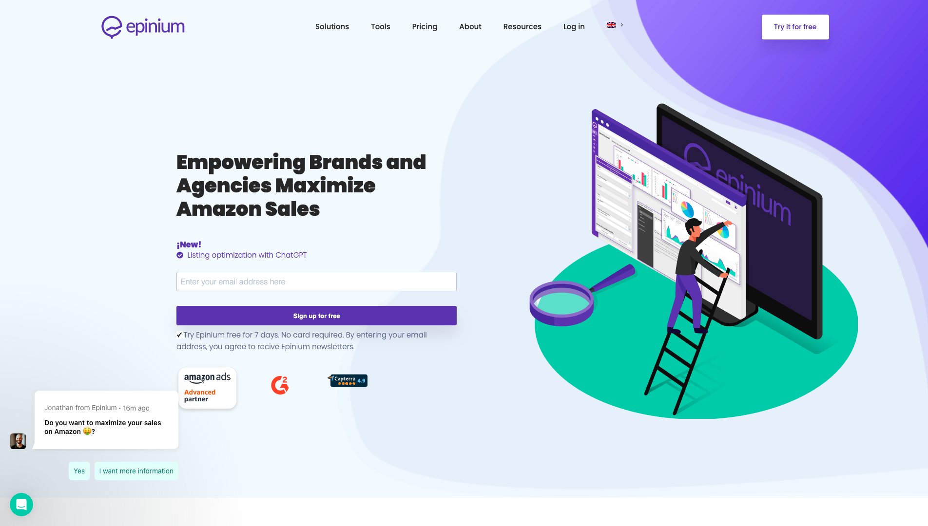 Screenshot of the Epinium website