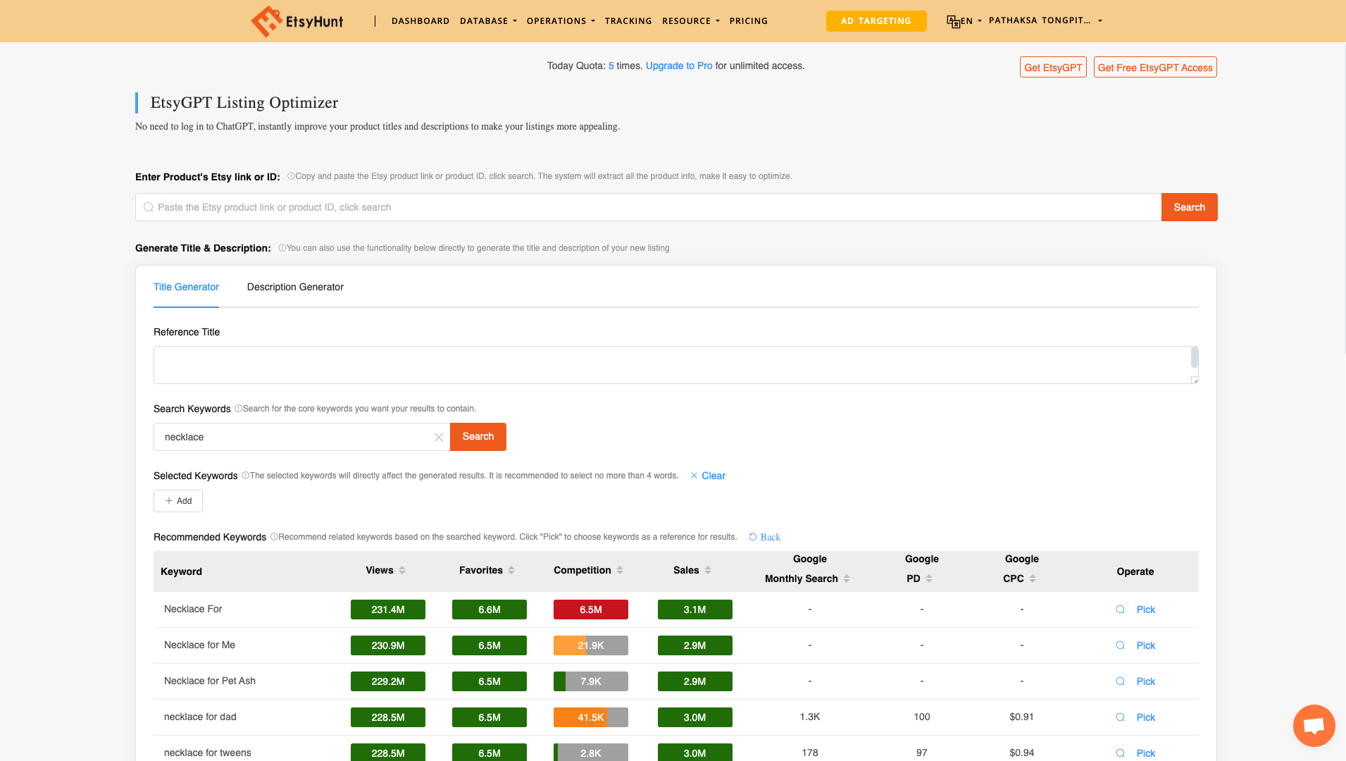 Etsygpt Listing Optimizer