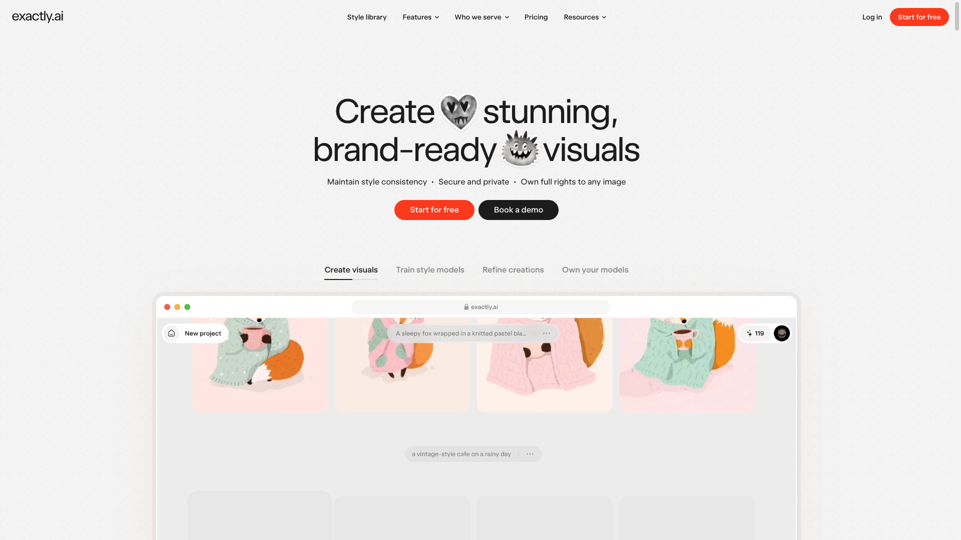 Screenshot of the Exactly.ai website