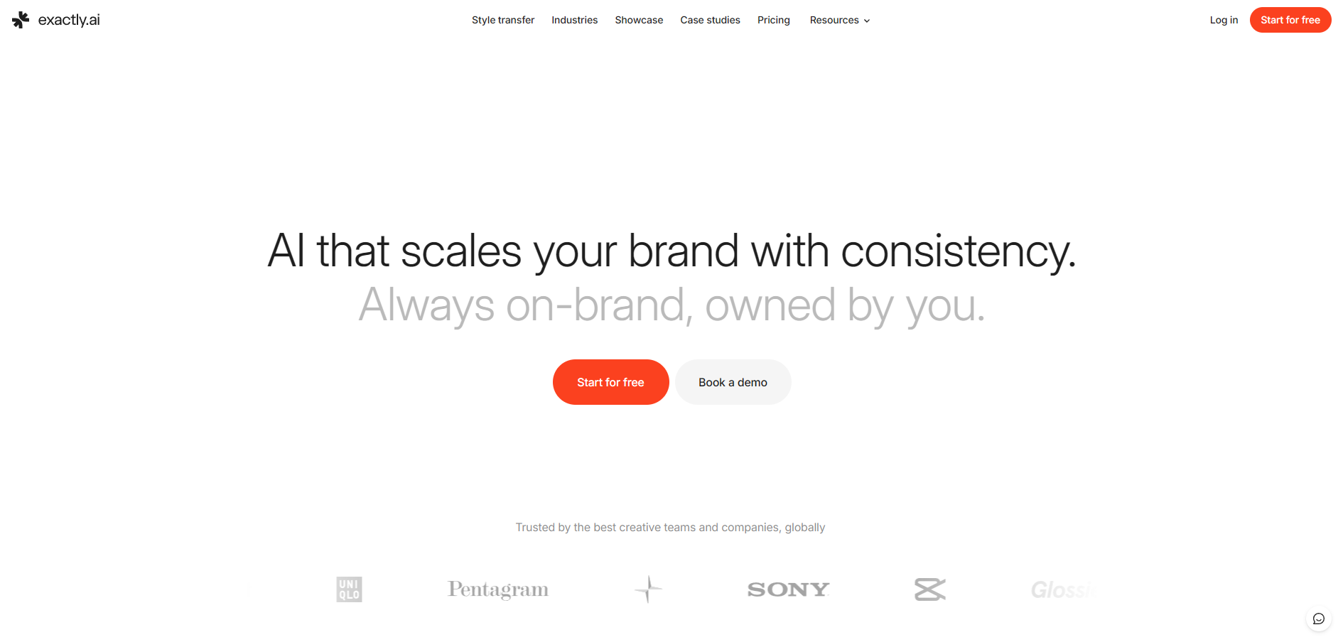 Screenshot of the Exactly.AI website