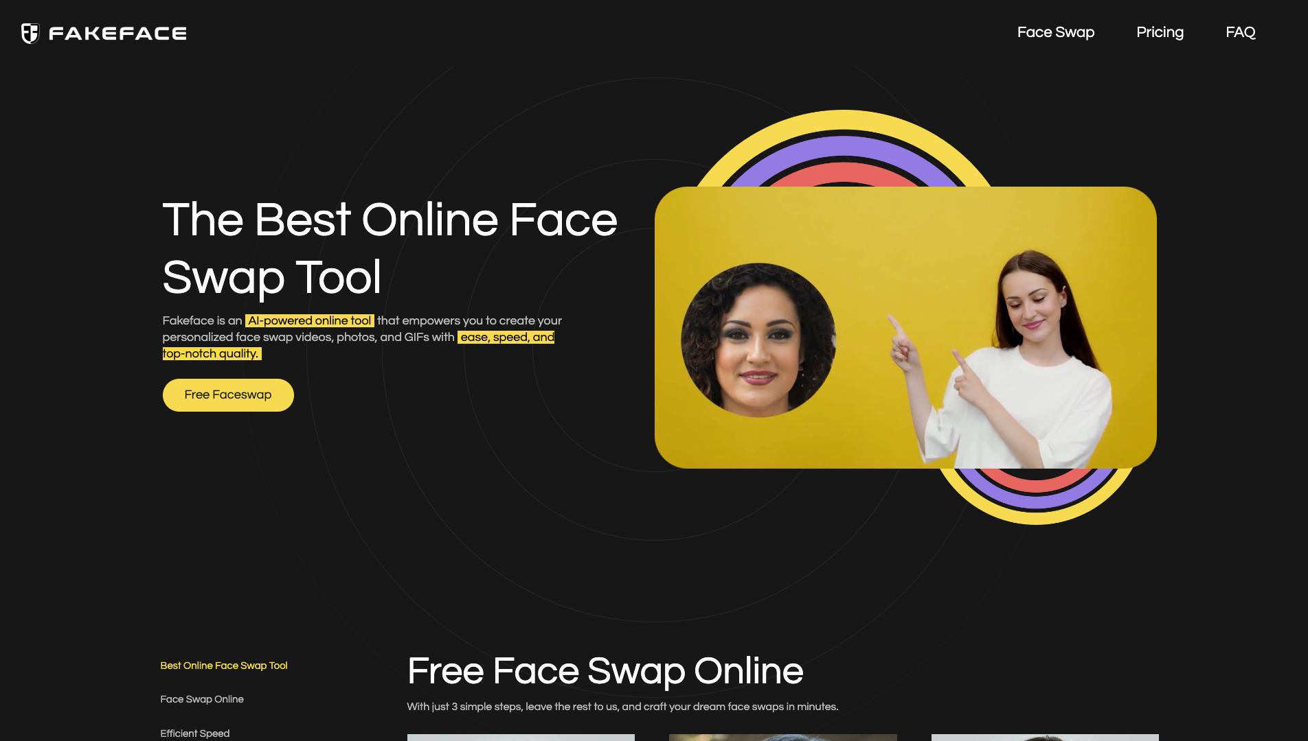 Screenshot of Fakeface Homepage