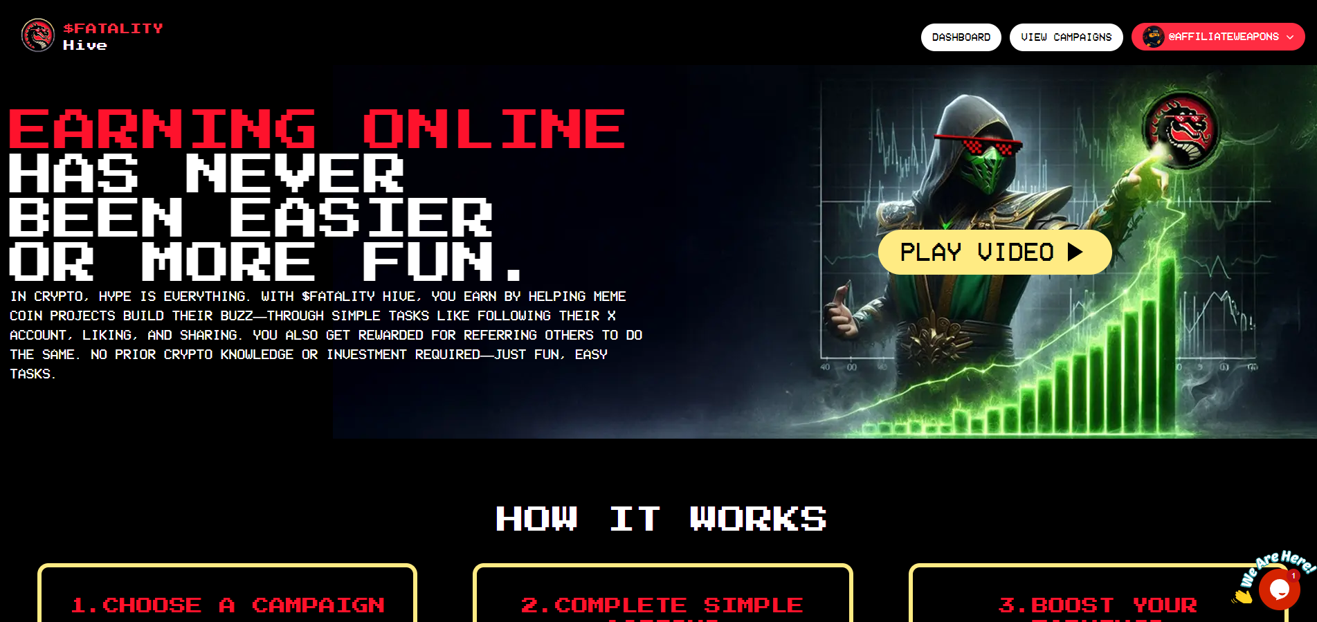 Screenshot of the Fatality website