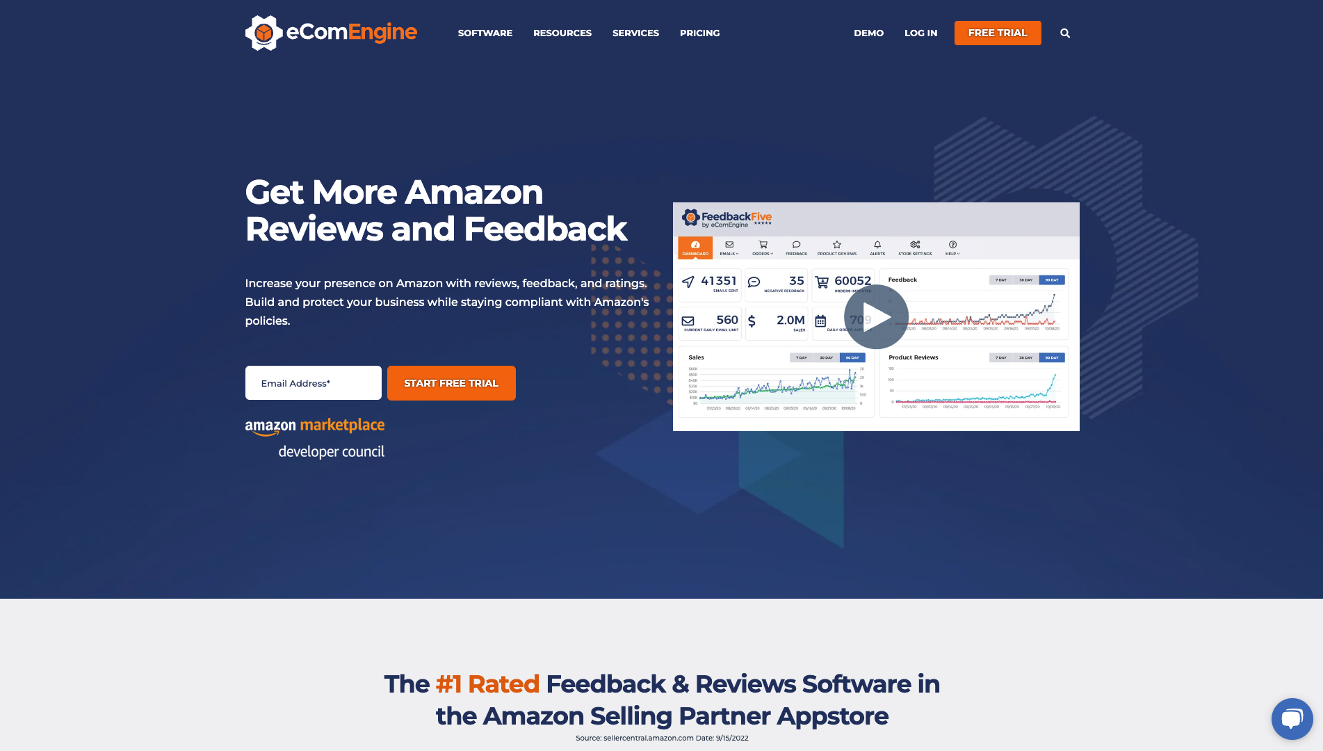 Screenshot of the FeedbackFive website