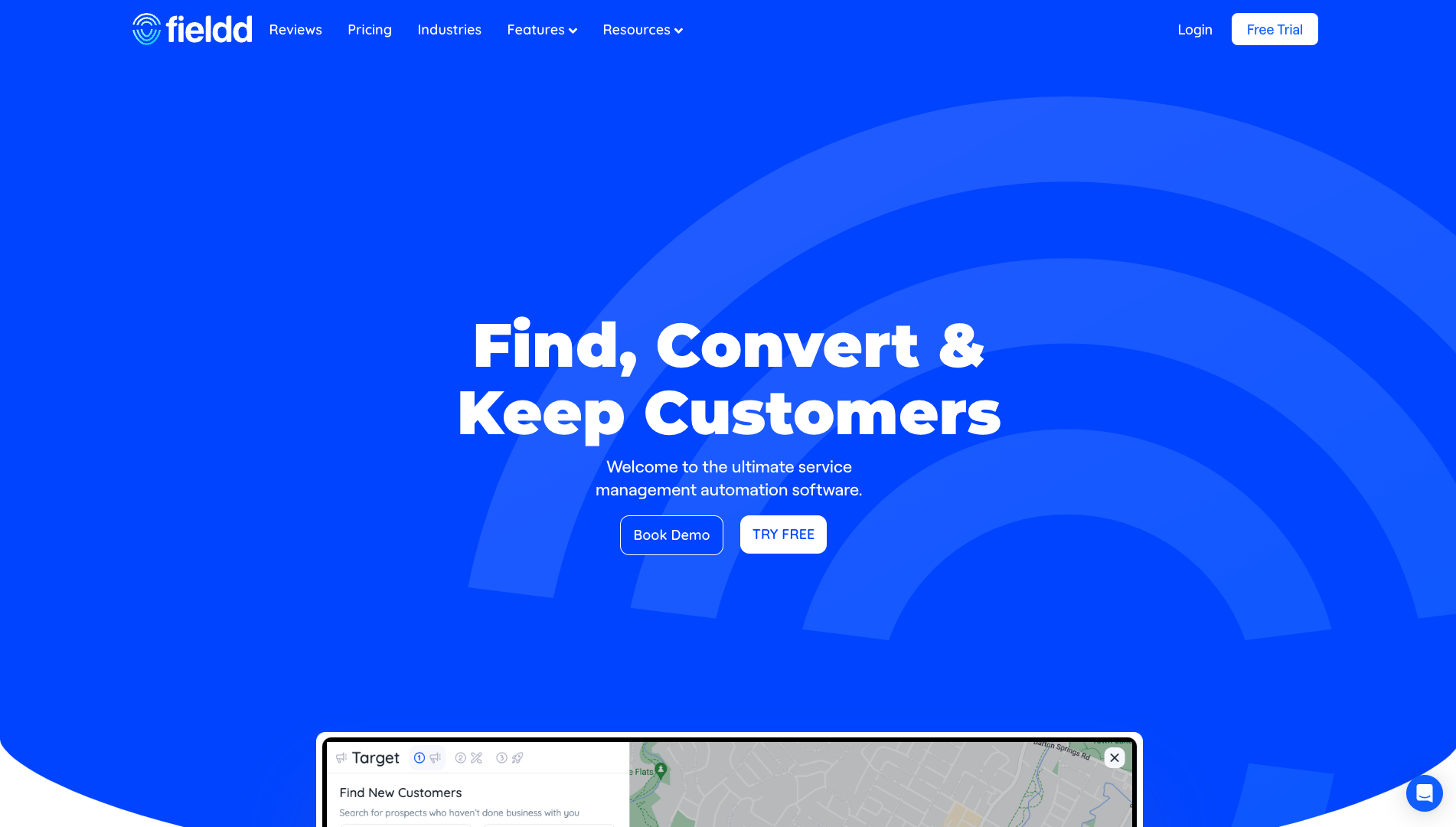 Screenshot of the Fieldd website