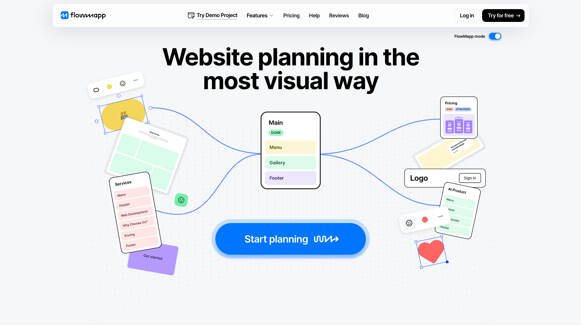 Screenshot of the Flowmapp website