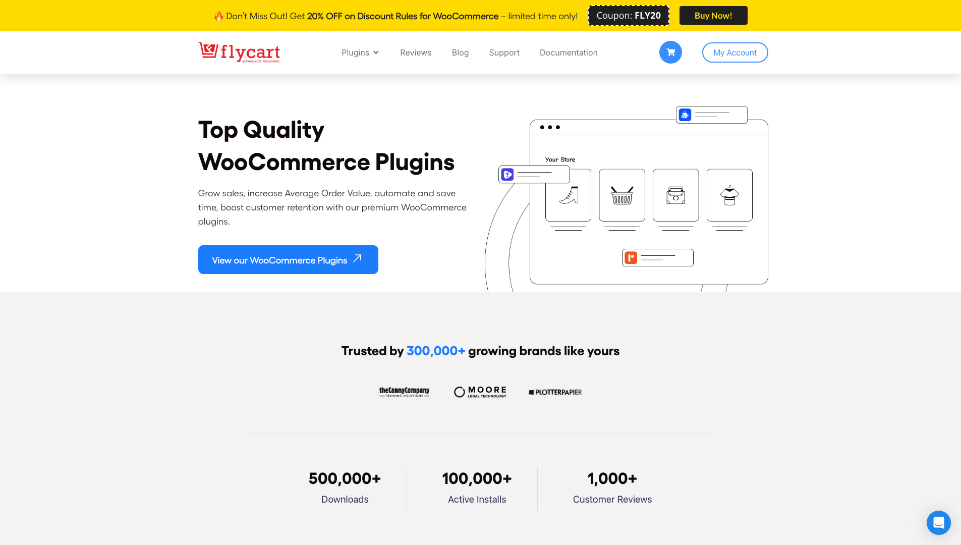 Screenshot of Flycart Homepage