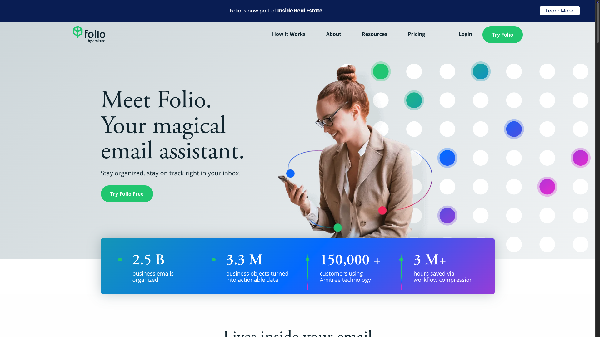 Screenshot of the Folio website
