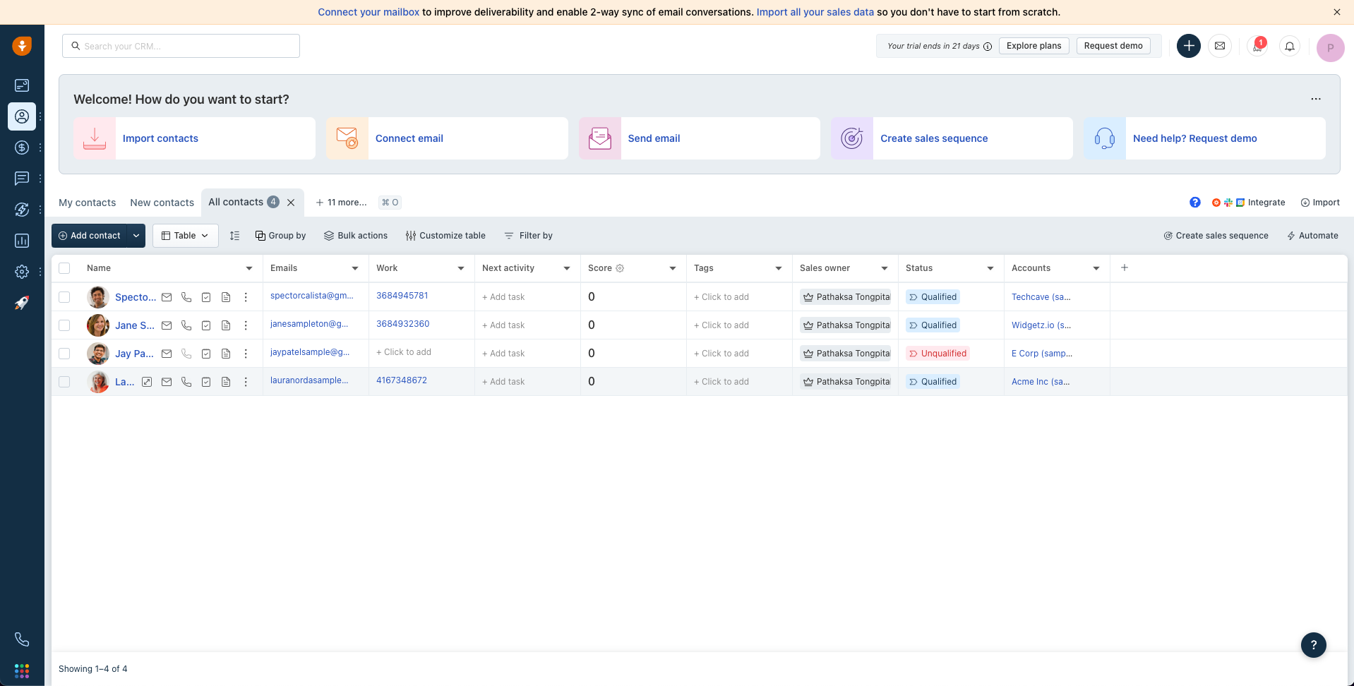 Freshsales Dashboard