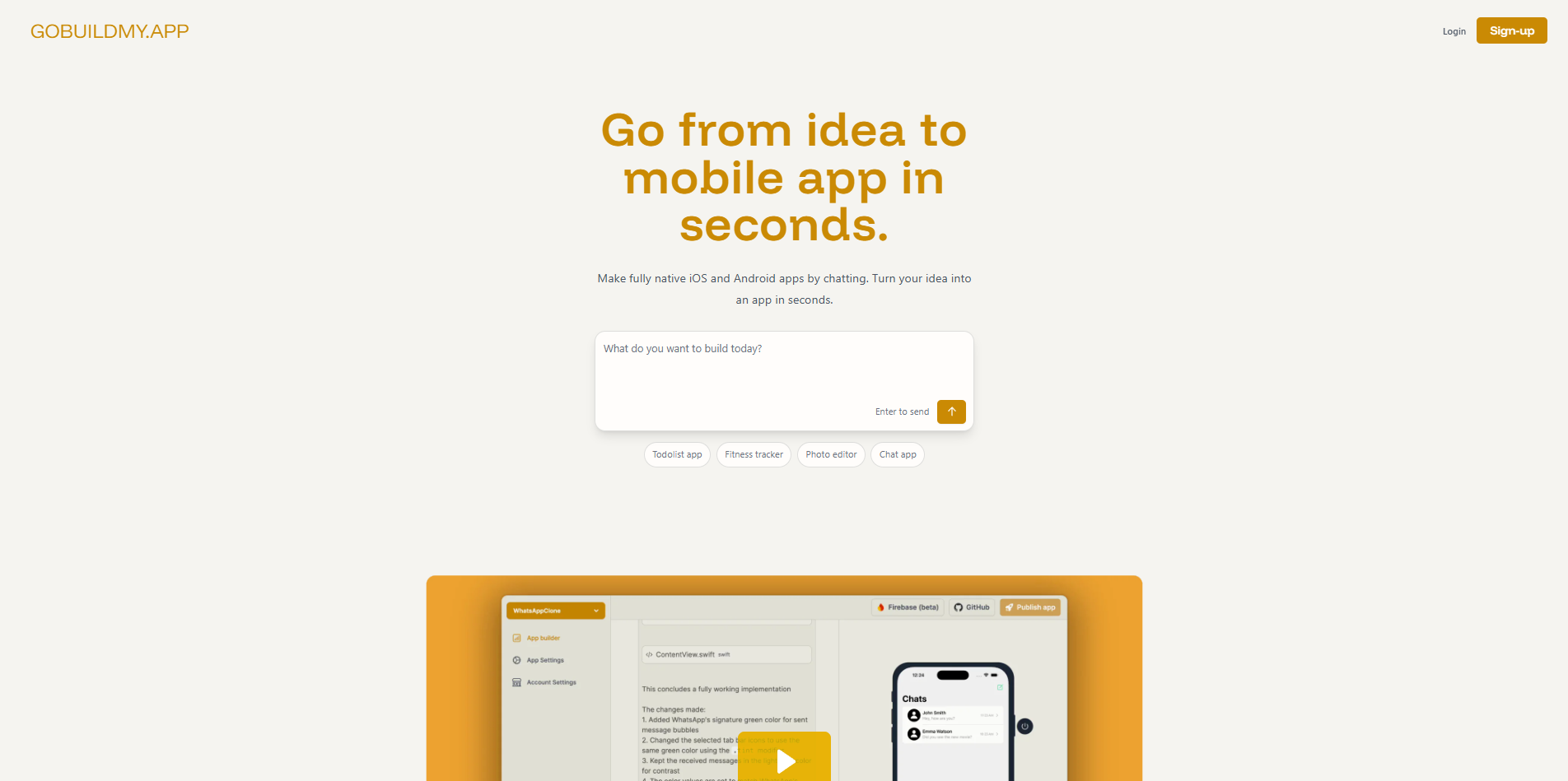 Screenshot of the GoBuildMy.App website