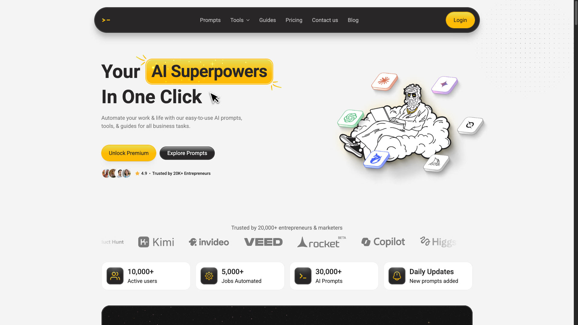 Screenshot of the GodofPrompt.ai website