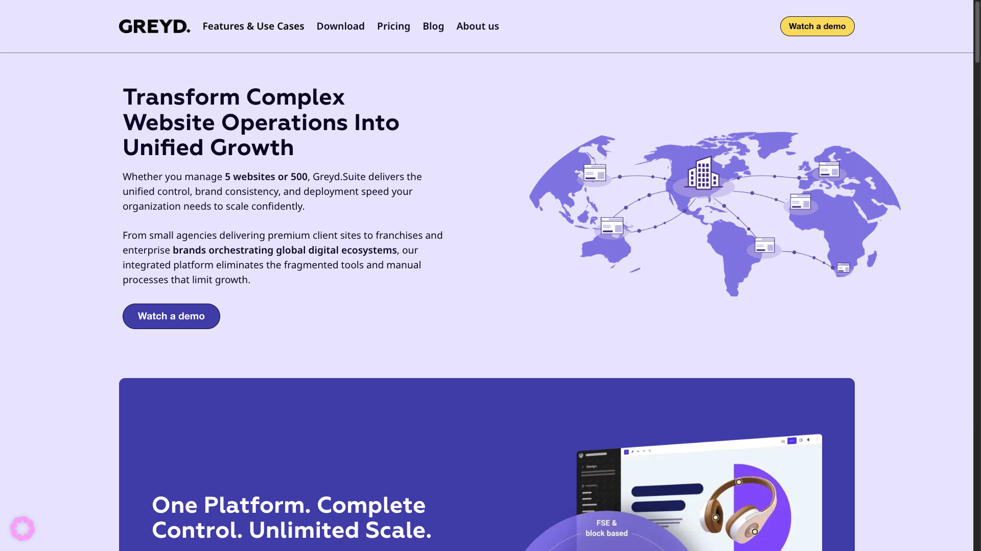 Screenshot of the Greyd website