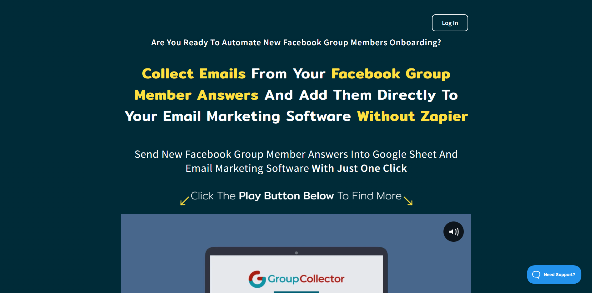 Screenshot of the Group Collector website
