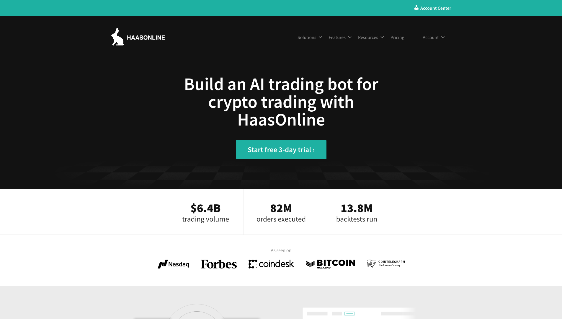 Screenshot of the HaasOnline website