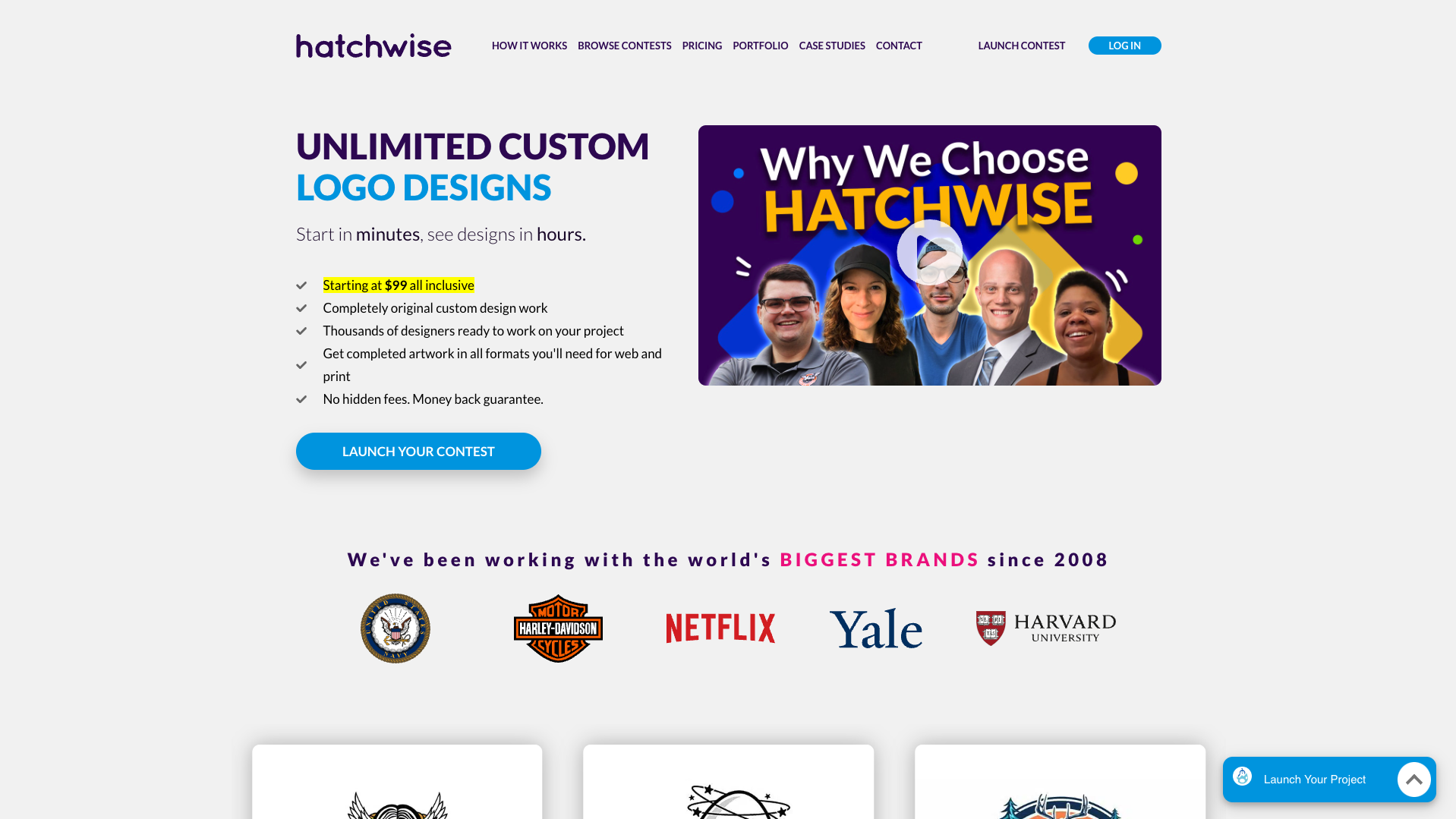 Screenshot of Hatchwise Homepage