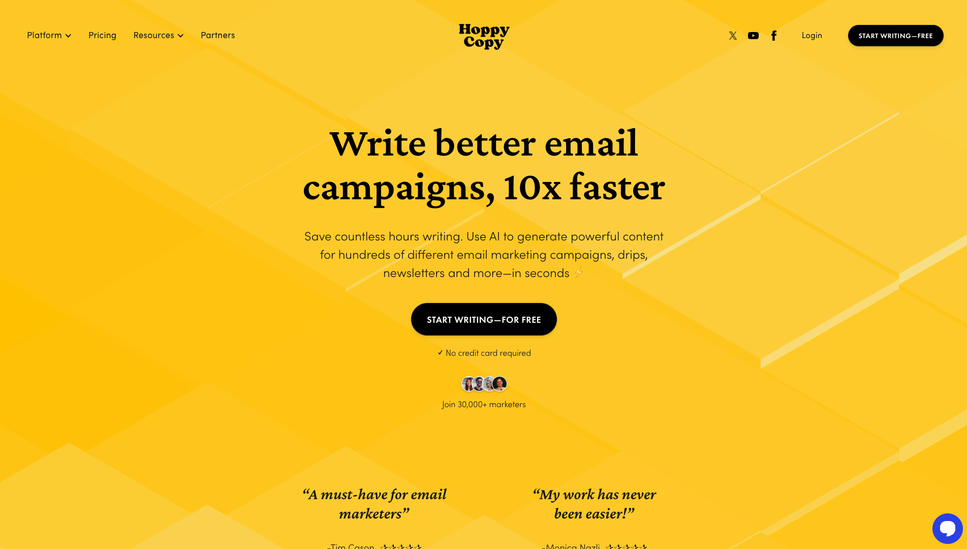 Screenshot of the HoppyCopy website