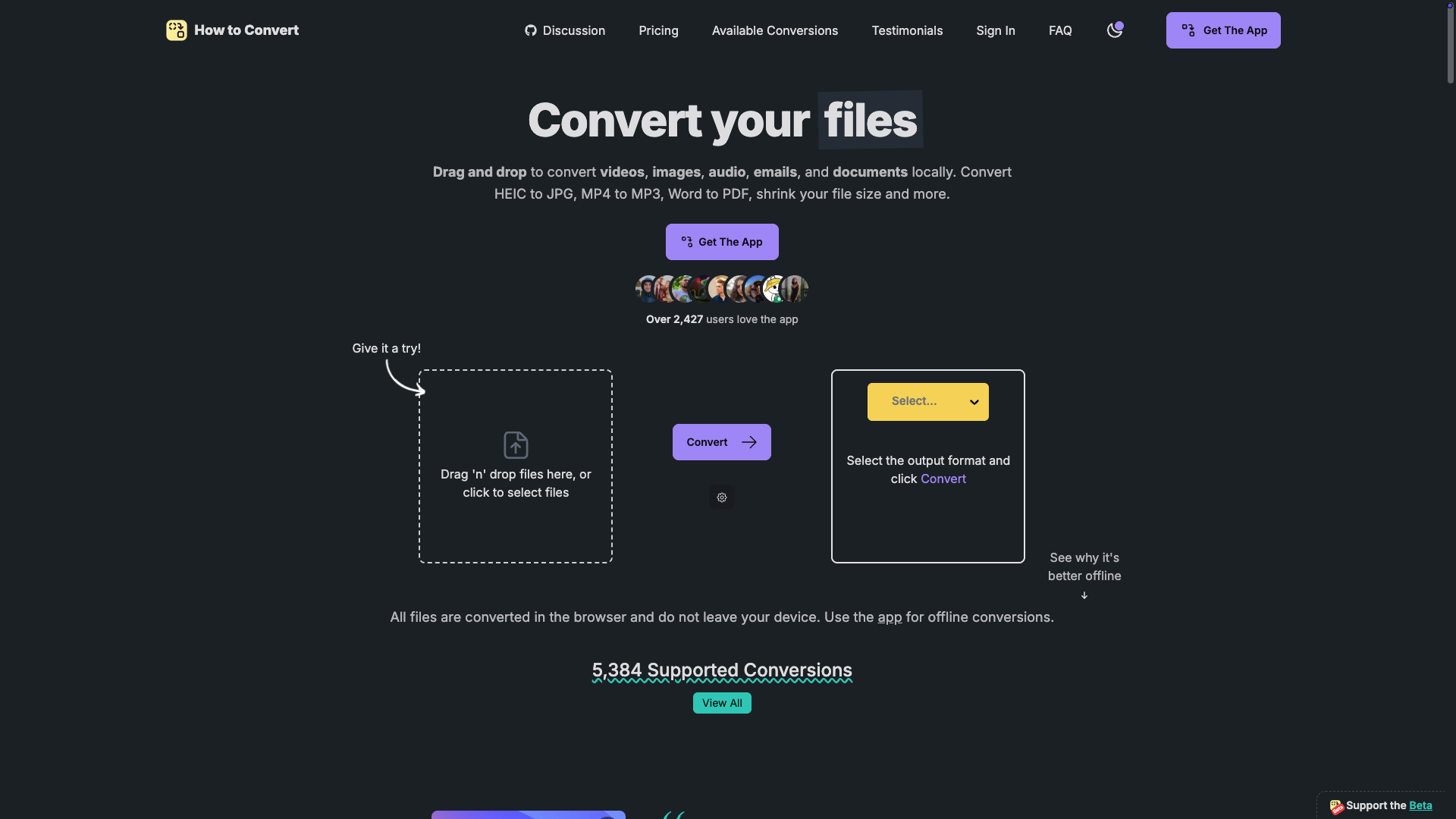 Screenshot of the How to Convert website