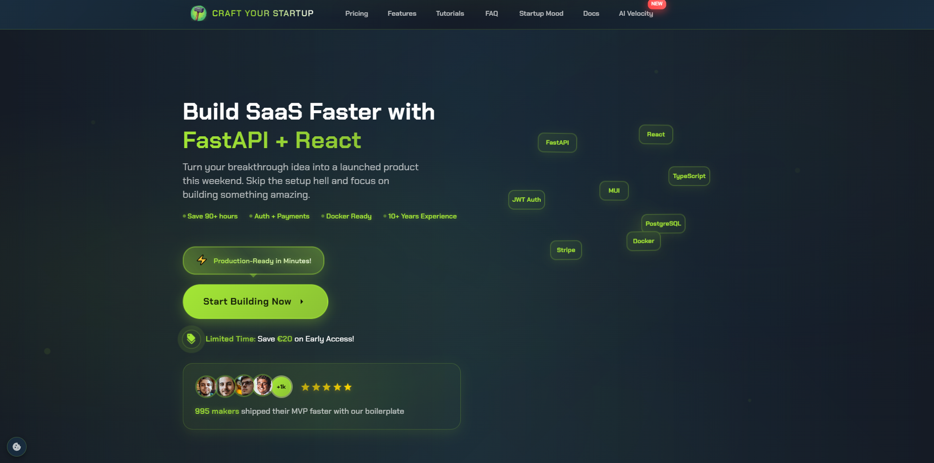 Screenshot of the https://craftyourstartup.com/ website