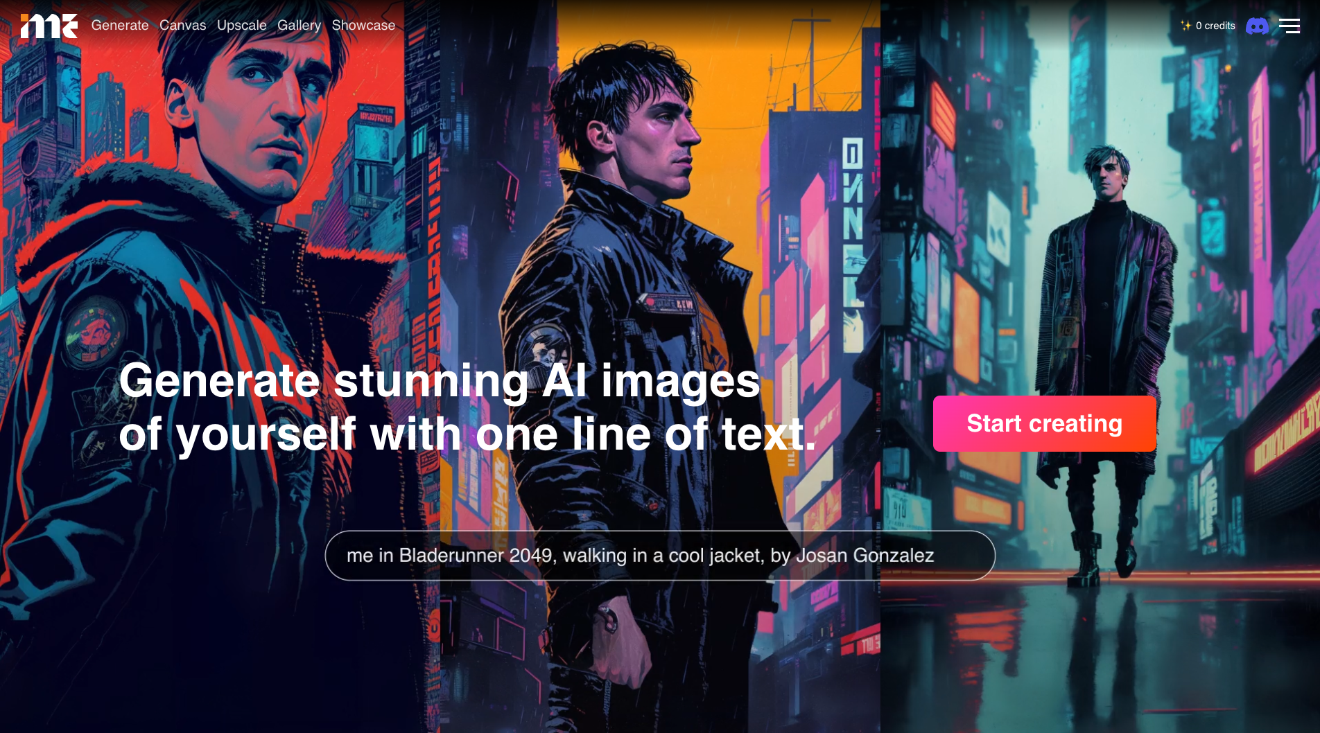 Screenshot of the ImagineMe website