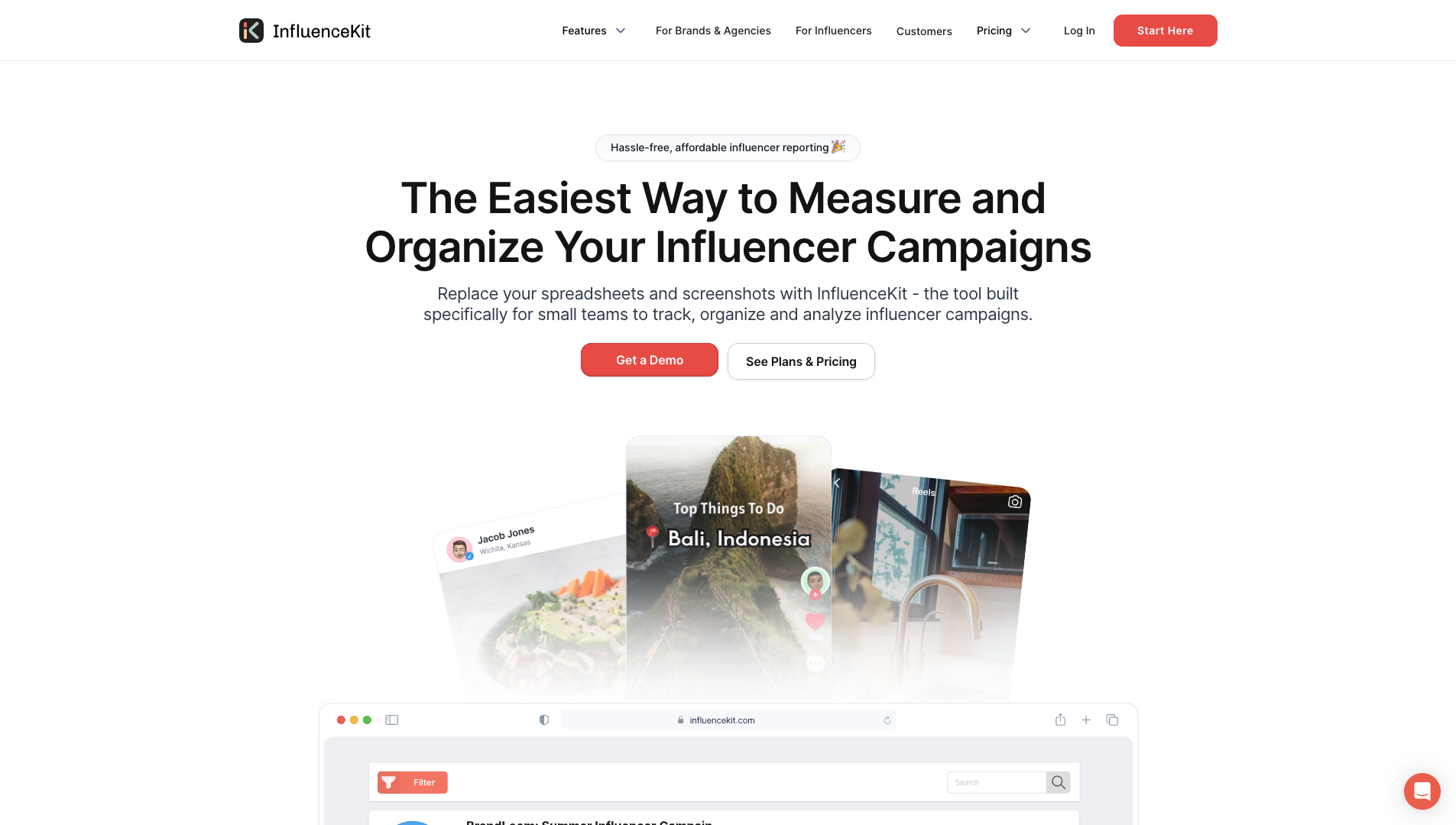 Screenshot of the InfluenceKit website