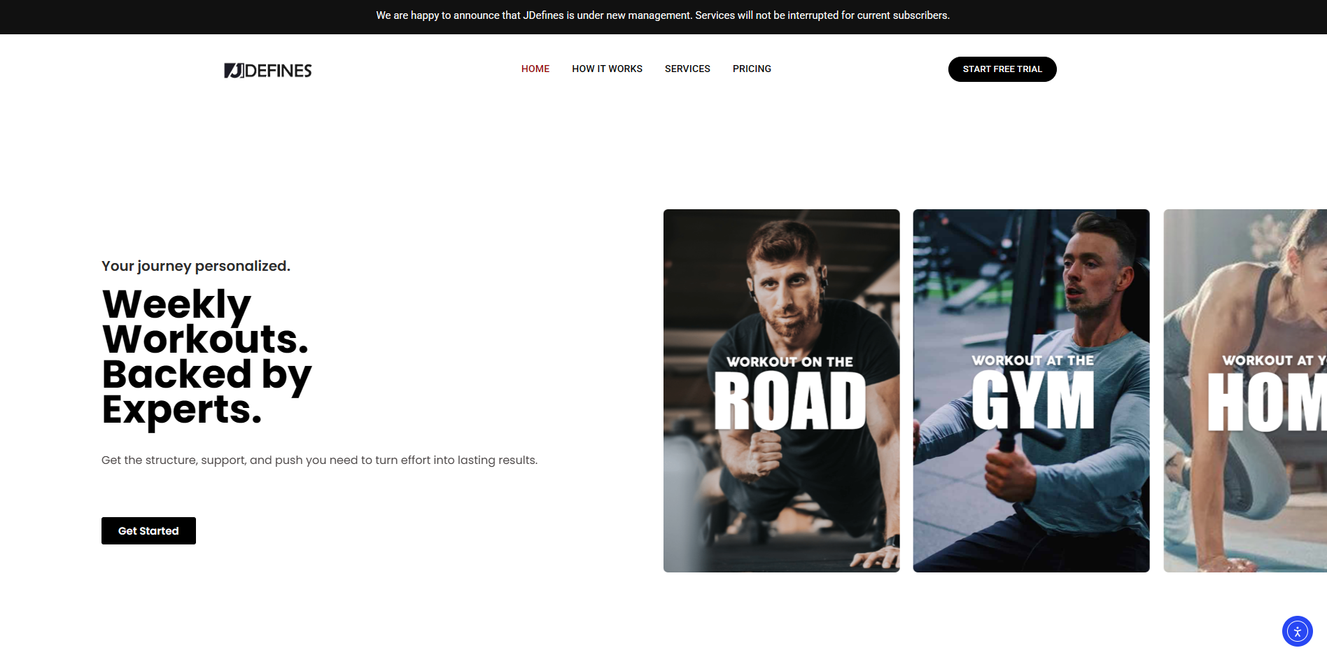 Screenshot of the Jdefines website