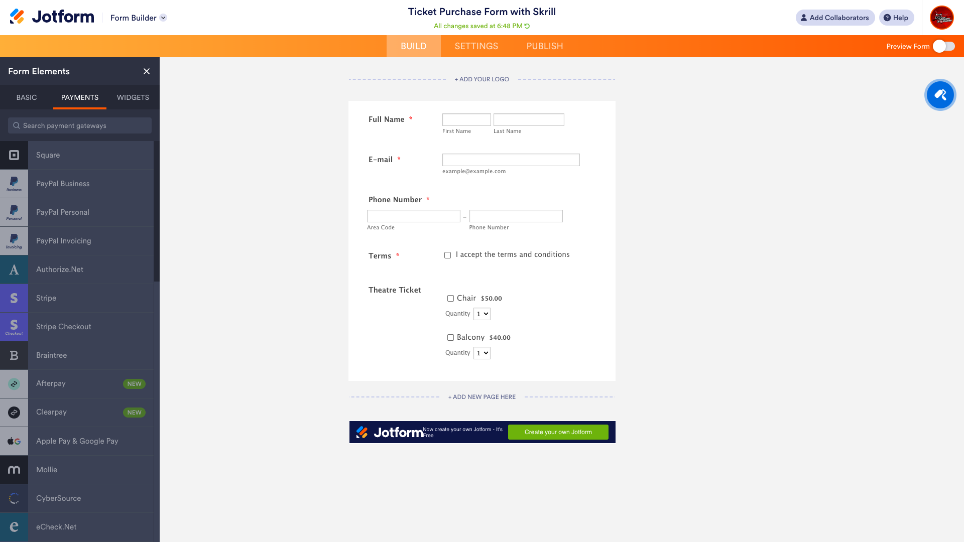 Add Payment Gateways