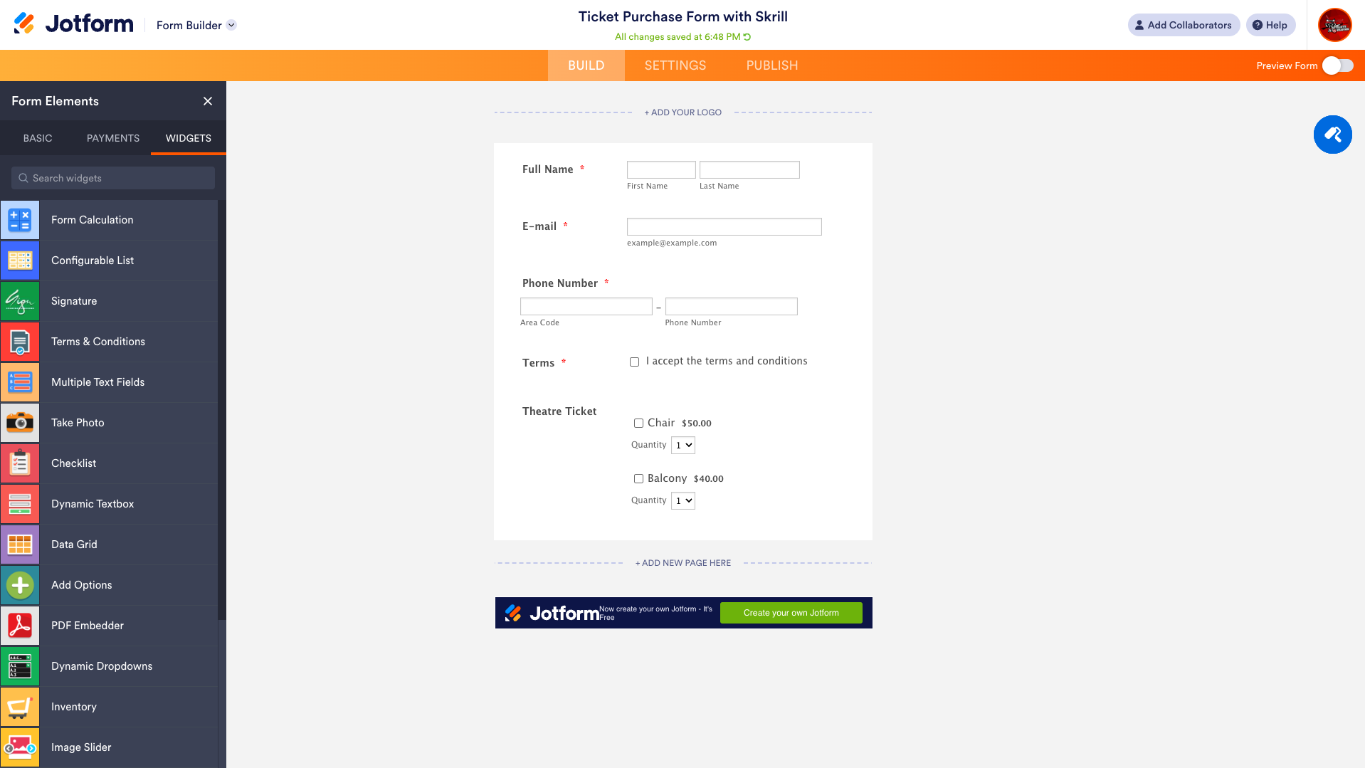 Add Widgets